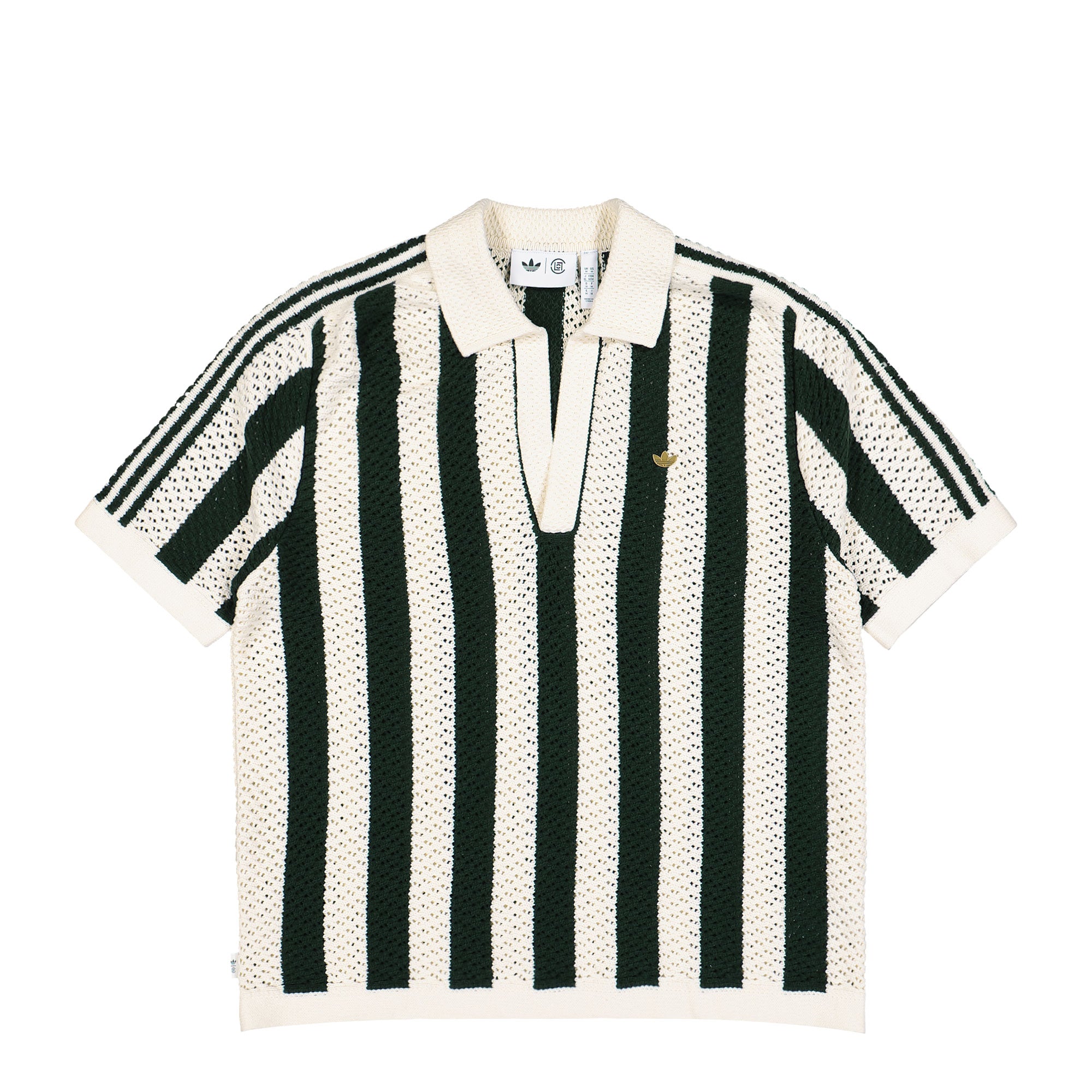 Clot x adidas Knit Polo Green Night / Cream White Polo Shirt JP1615 | Overkill