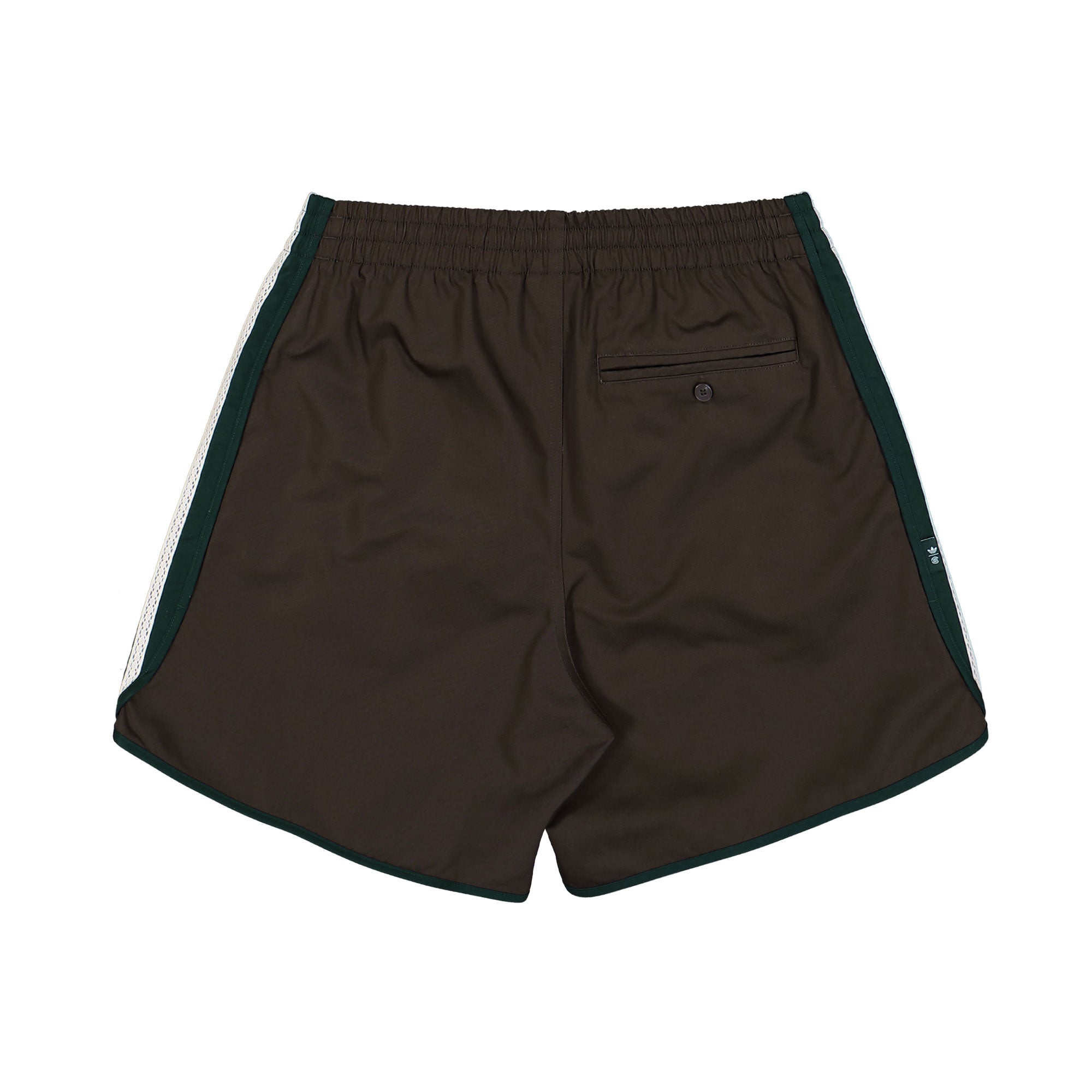 Clot x adidas Sprinter Shorts Green Night / Dark Brown Shorts JP3871 Close-up | Overkill