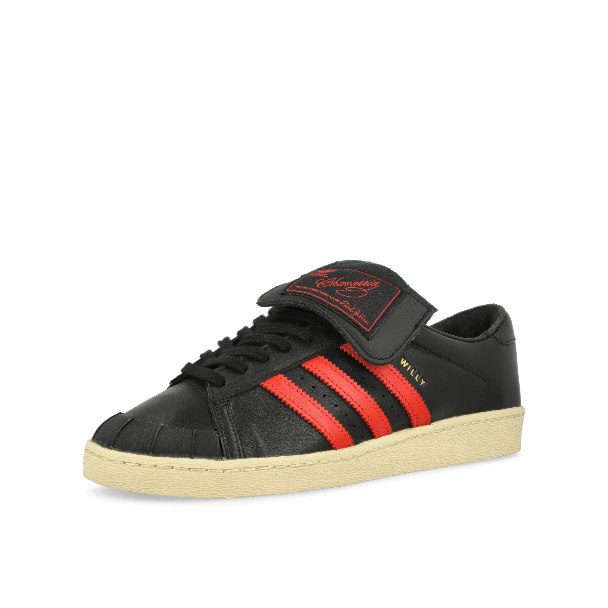 adidas Jabbar Low Core Black / Core Black / Red Low Top Sneakers Close Up | Overkill