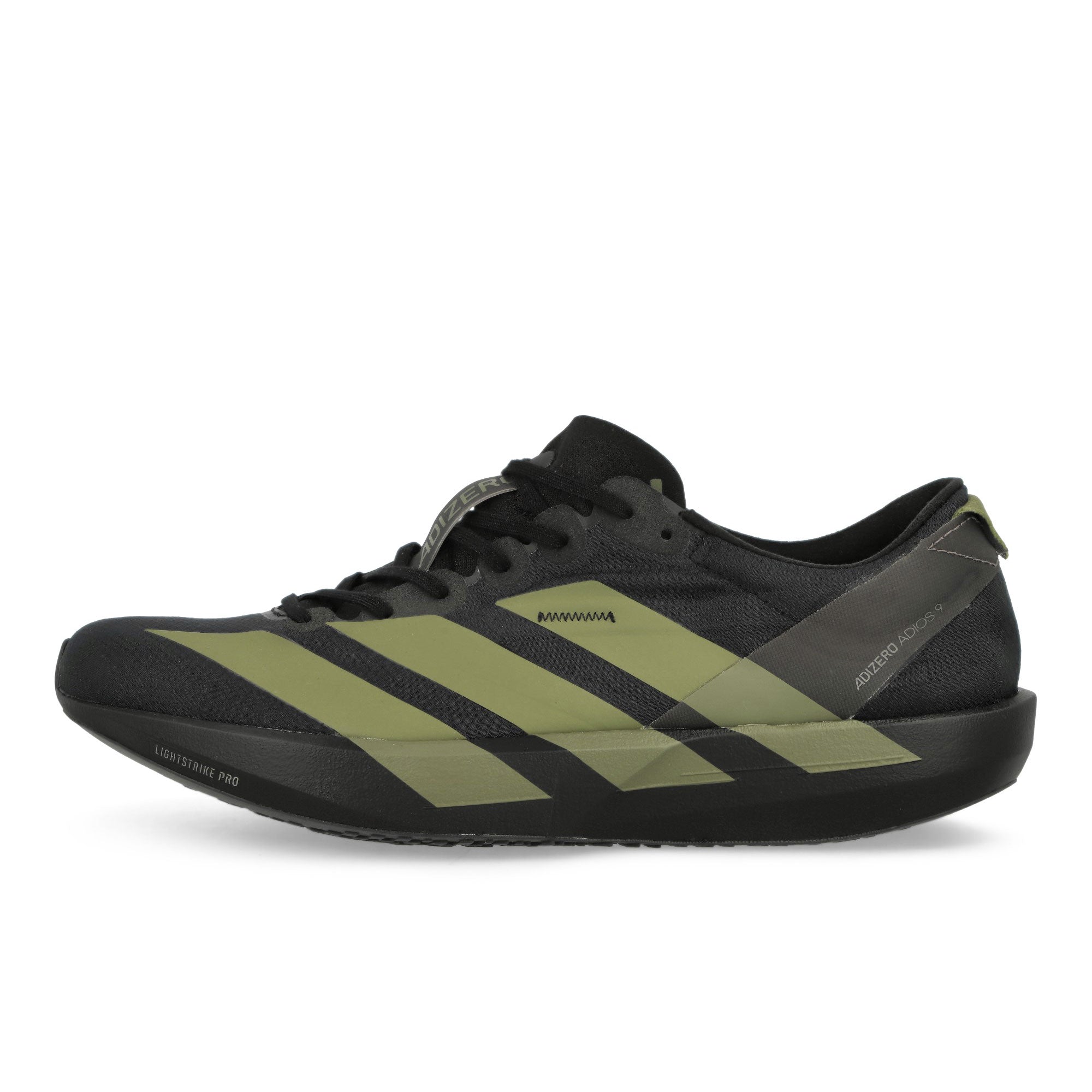adidas Adizero Adios 9 M Core Black / Focus Olive / Charcoal Low Top Sneakers JP6315 | Overkill