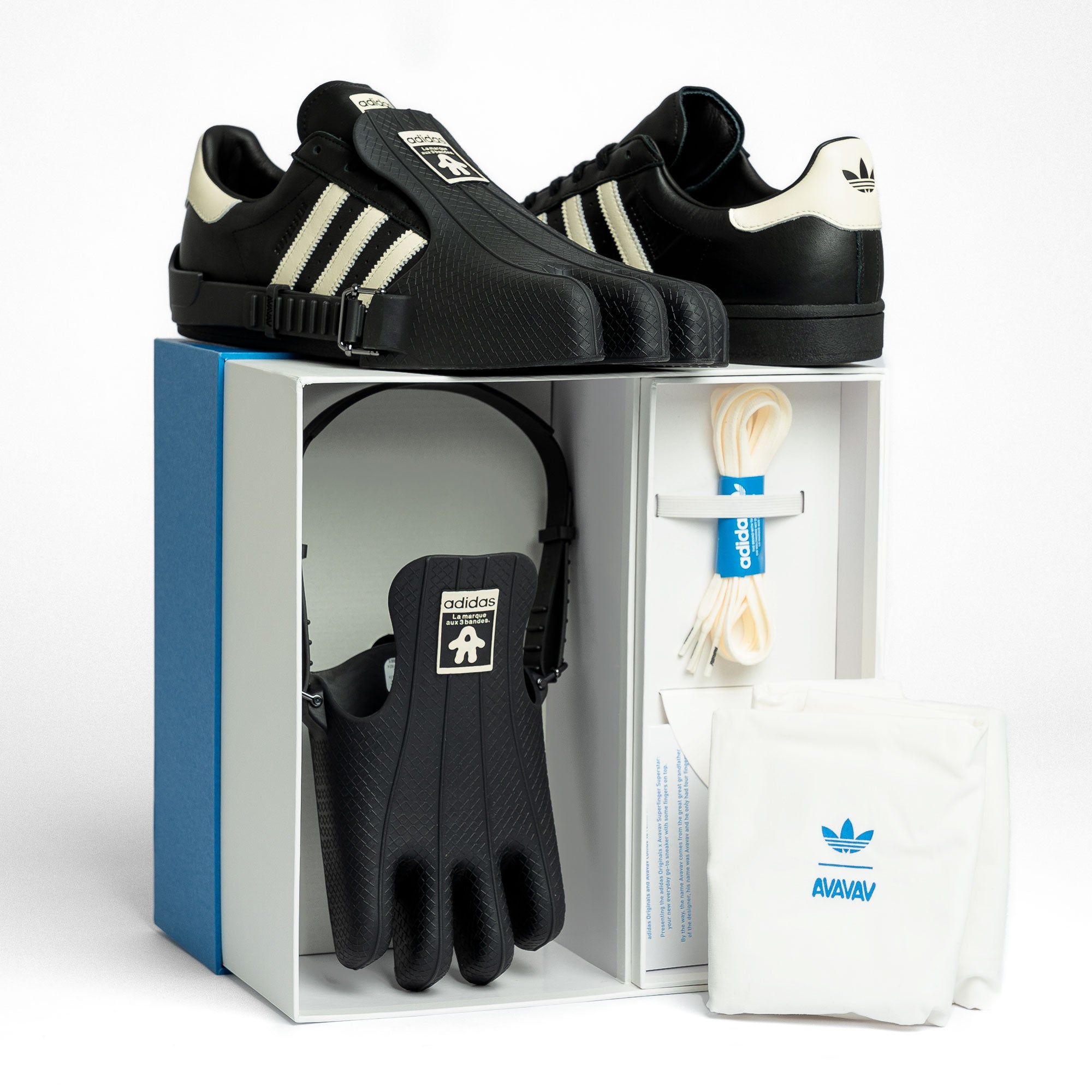 adidas Superfinger Superstar Core Black / Cream White / Core Black Low Top Sneakers Material | Overkill