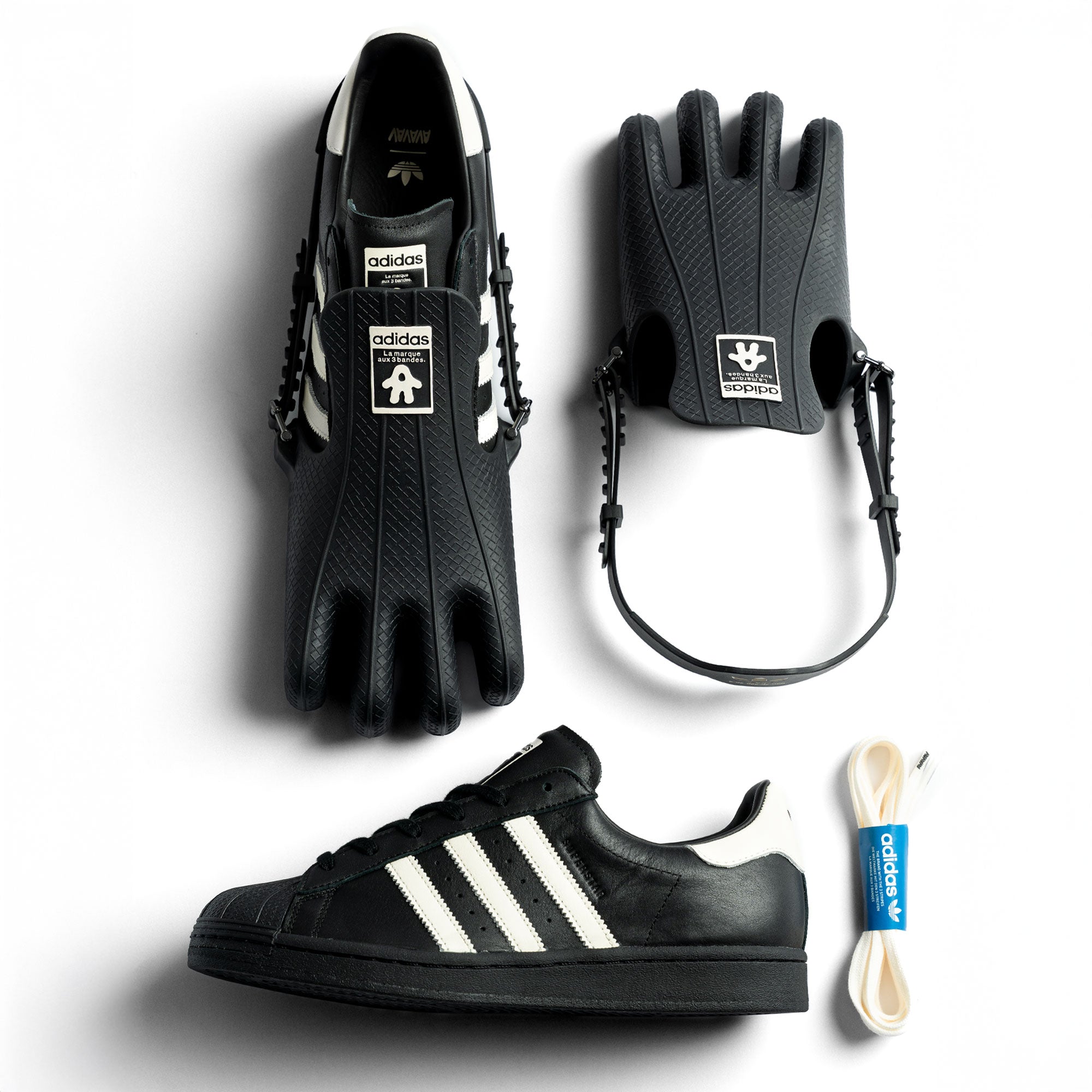adidas Superfinger Superstar Core Black / Cream White / Core Black Low Top Sneakers Detail View 6 | Overkill