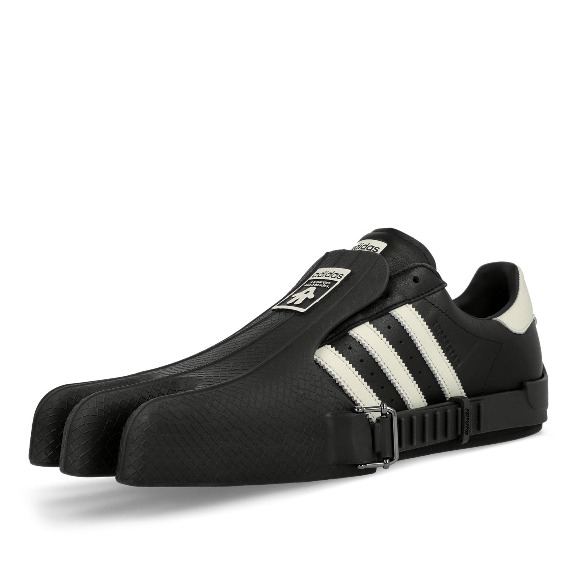 adidas Superfinger Superstar Core Black / Cream White / Core Black Low Top Sneakers Close Up | Overkill