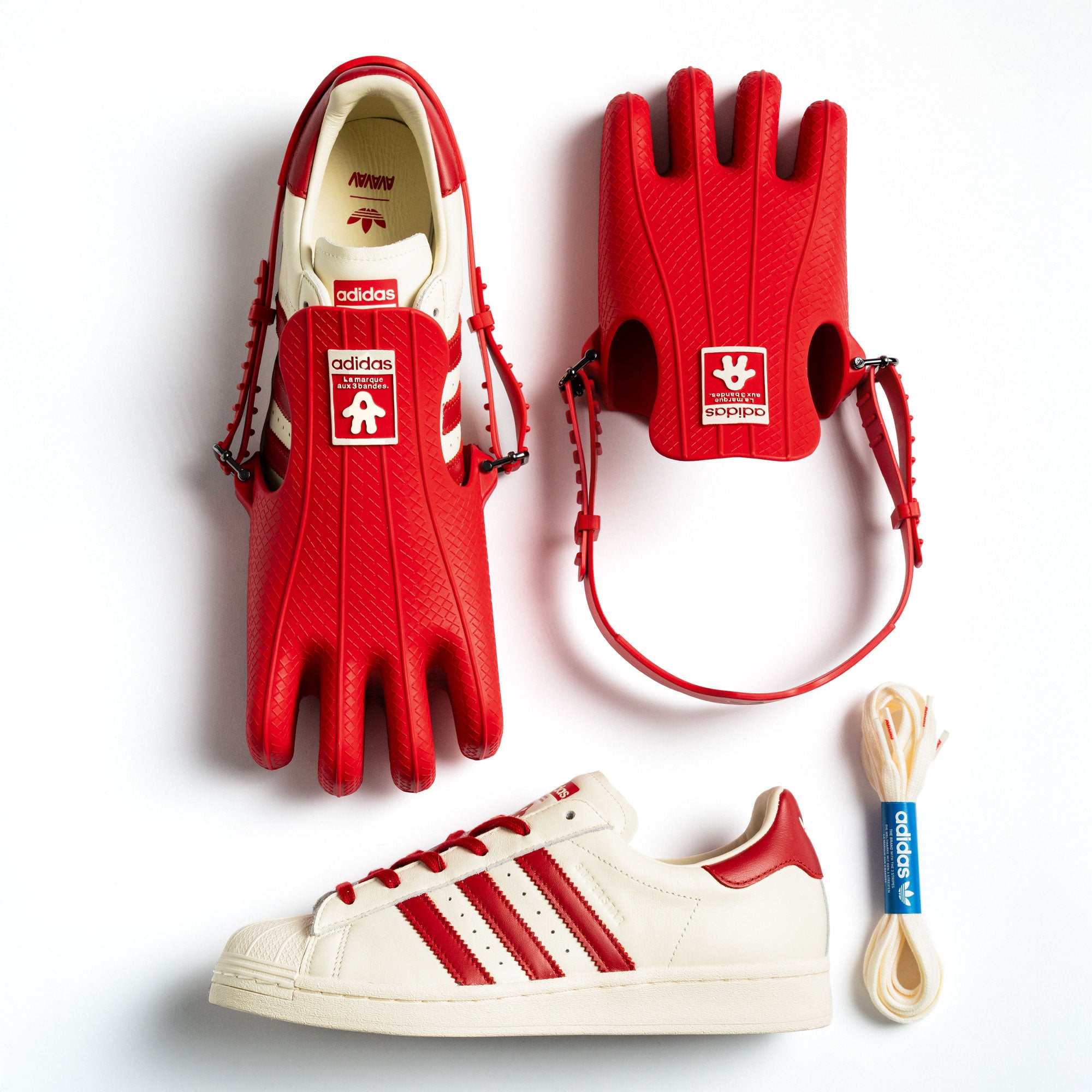 adidas Superfinger Superstar Better Scarlet / Cream White / Better Scarlet Low Top Sneakers Detail View 6 | Overkill