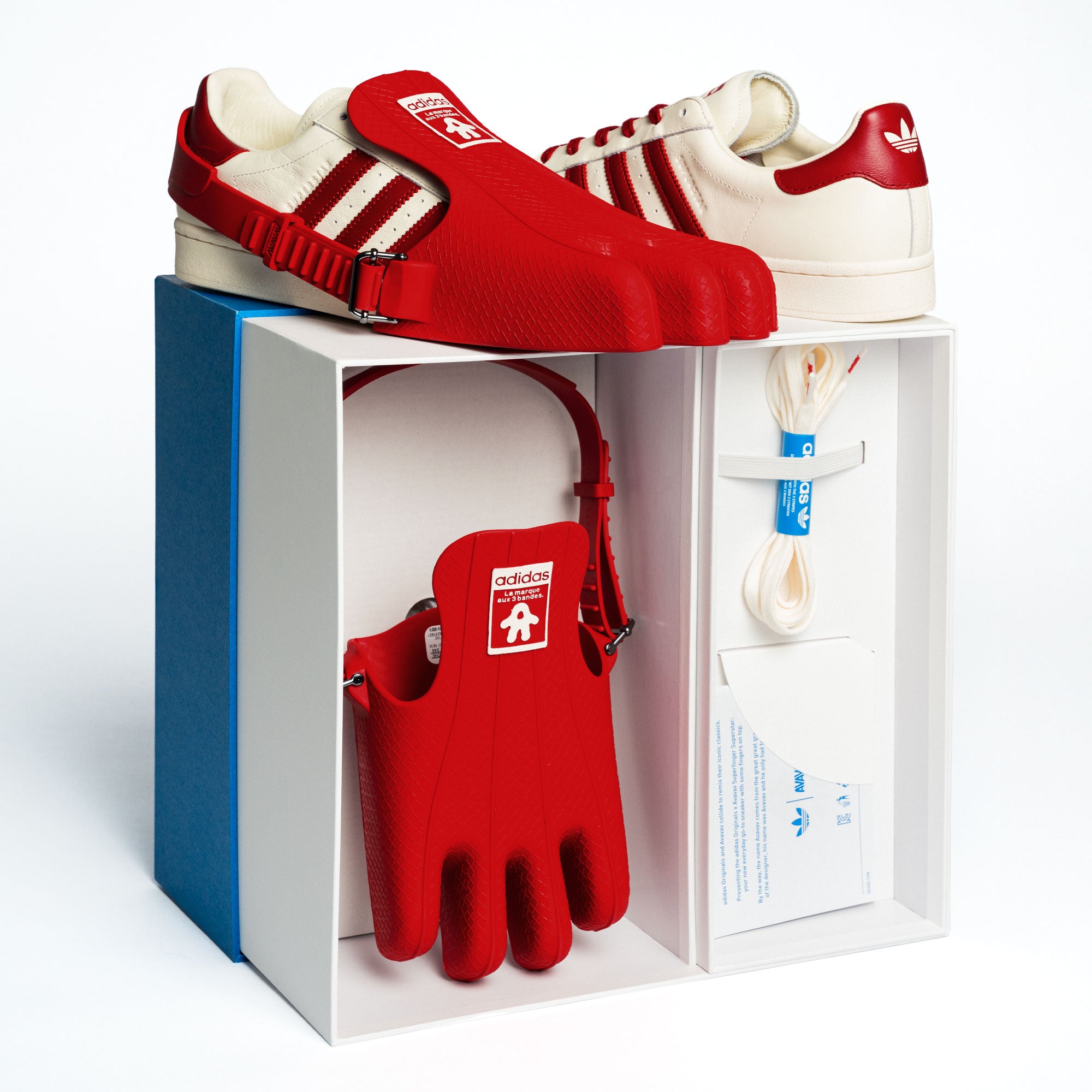 adidas Superfinger Superstar Better Scarlet / Cream White / Better Scarlet Low Top Sneakers Material | Overkill