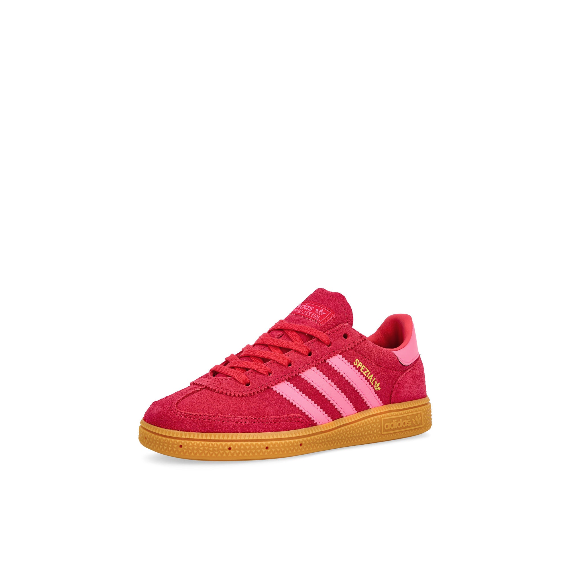 adidas Handball Spezial C Ruby Red / Lucid Pink / Gum 2 Low Top Sneakers Close Up | Overkill