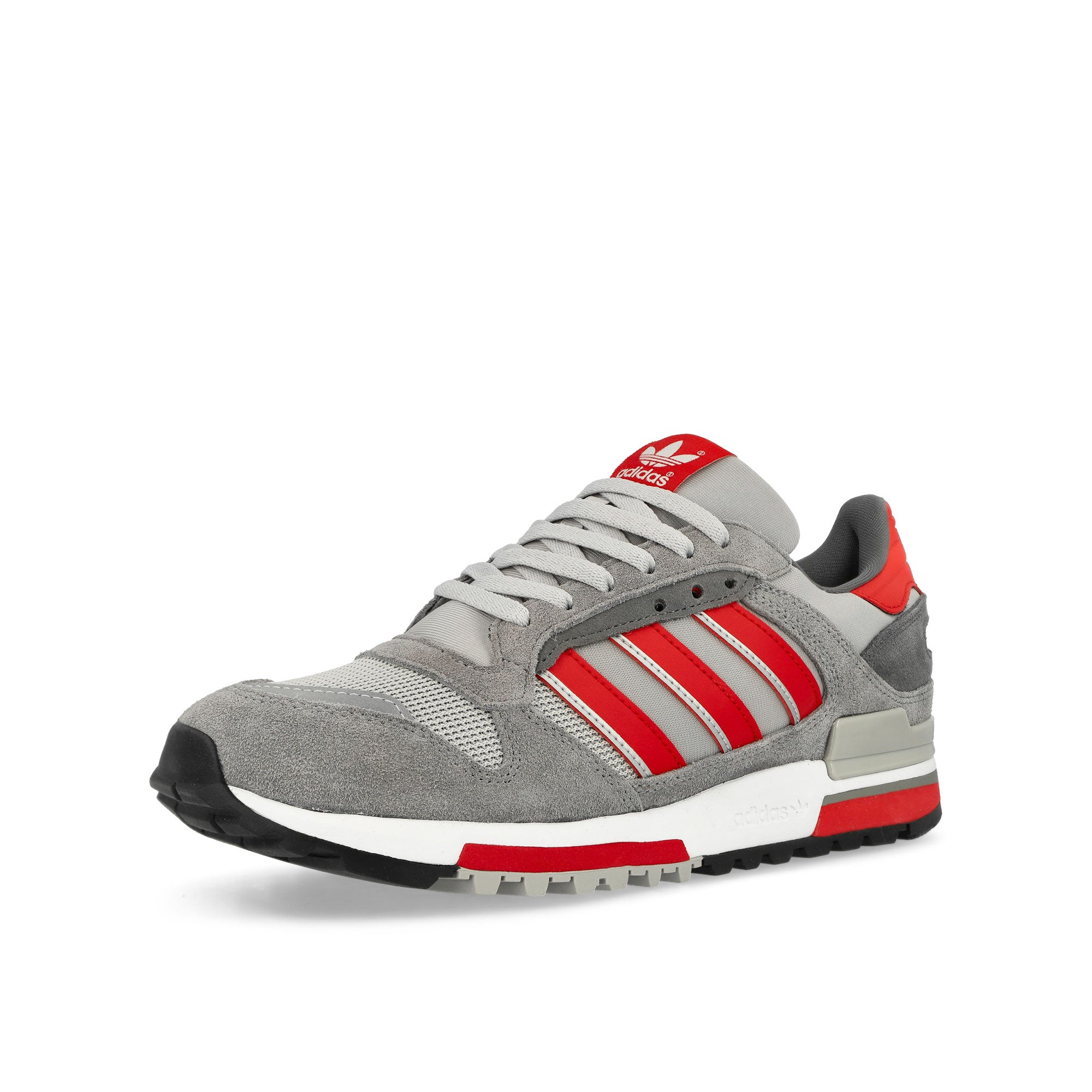 adidas ZX 600 Grey Three / Better Scarlet / Grey Two Low Top Sneakers Close Up | Overkill