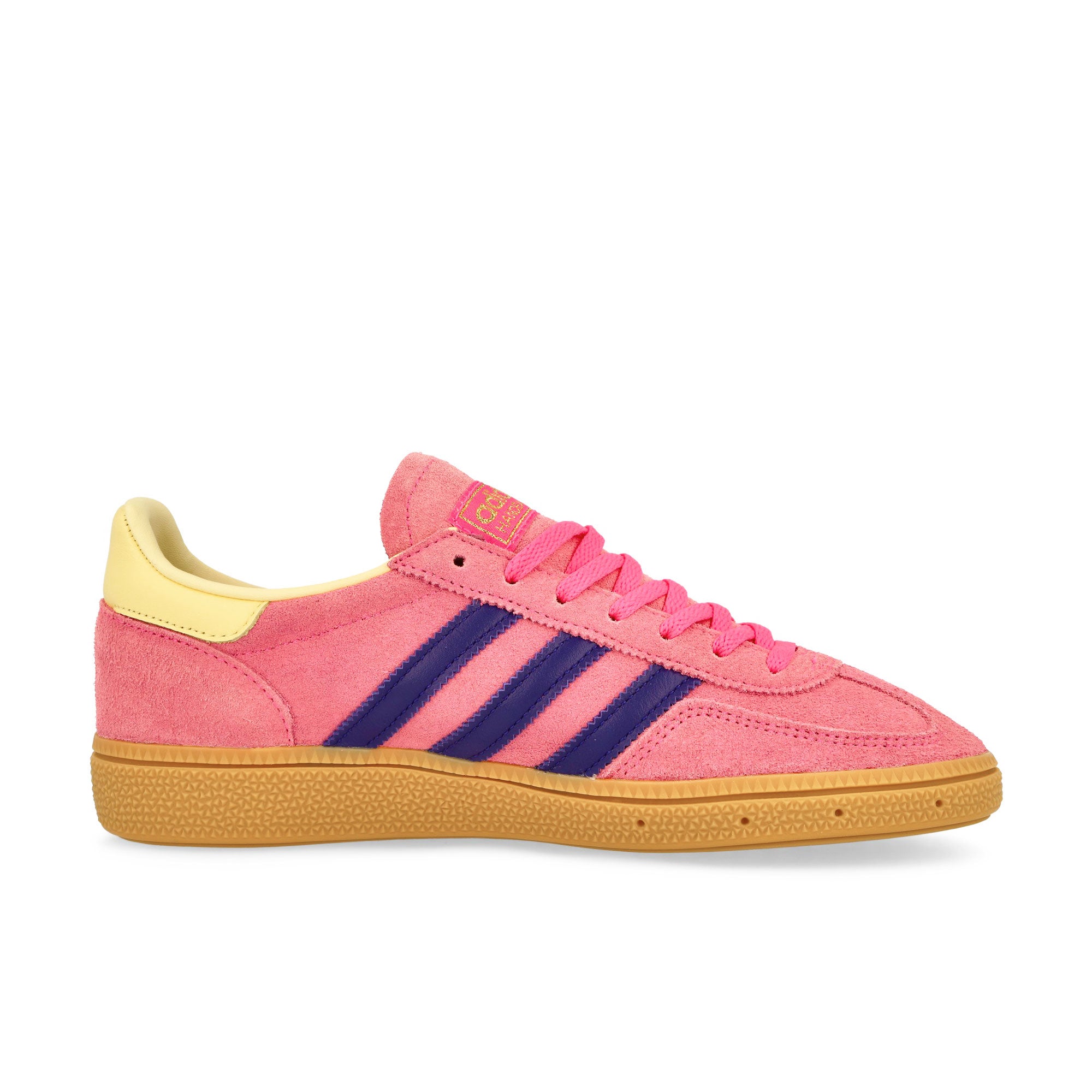 adidas Handball Spezial W Lucid Pink / Collegiate Purple / Almost Yellow Low Top Sneakers JP8718 Silhouette | Overkill