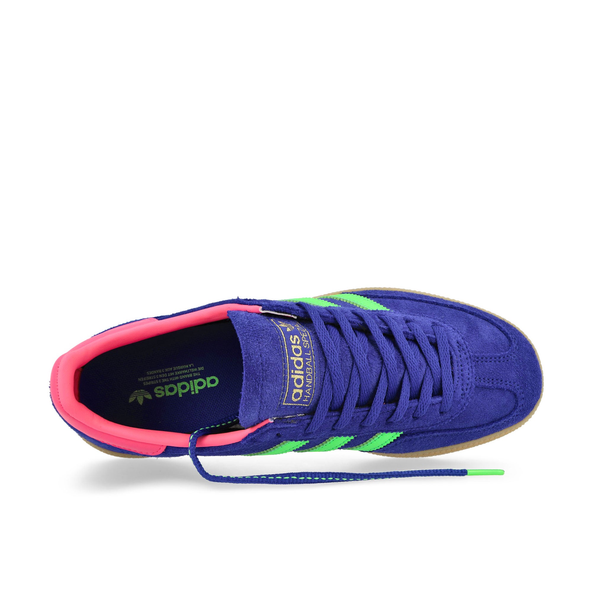adidas Handball Spezial W Lucid Blue / Lime Burst / Lucid Pink Low Top Sneakers JP8721 Detailfoto | Overkill