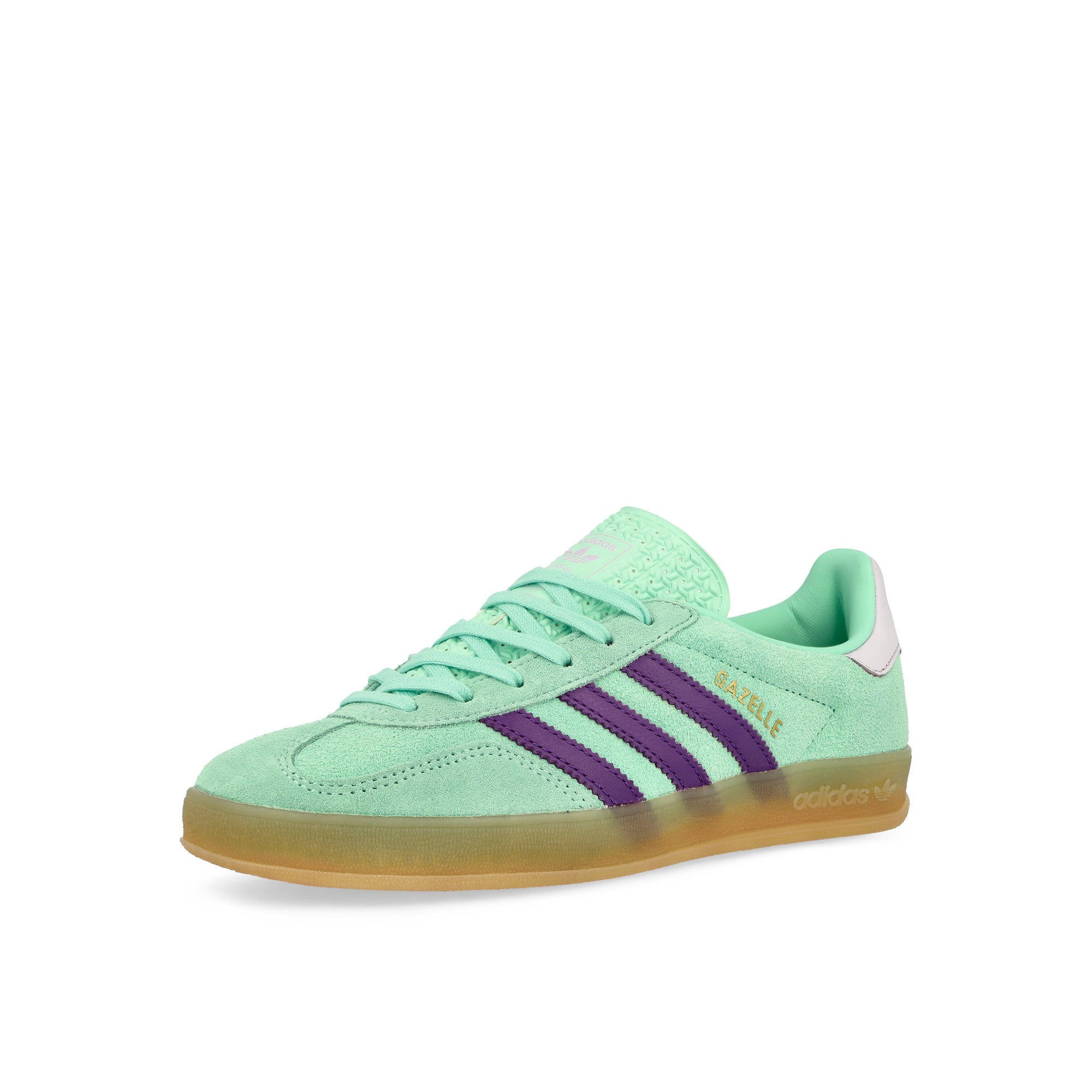 adidas Gazelle Indoor W Clear Mint / Active Purple / Ice Lavender Low Top Sneakers Close Up | Overkill