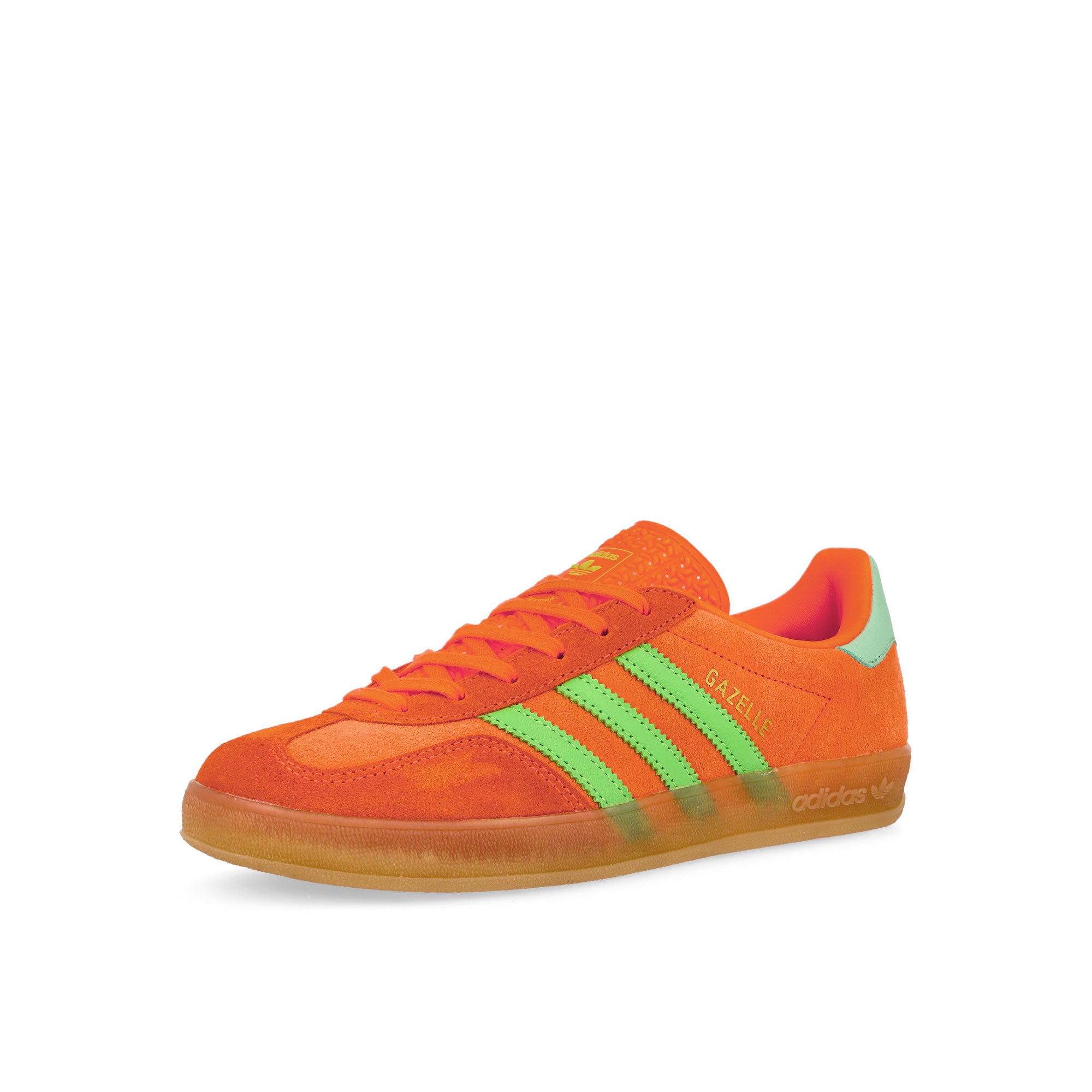 adidas Gazelle Indoor W Clear Mint / Solar Orange / Solar Green Low Top Sneakers Close Up | Overkill