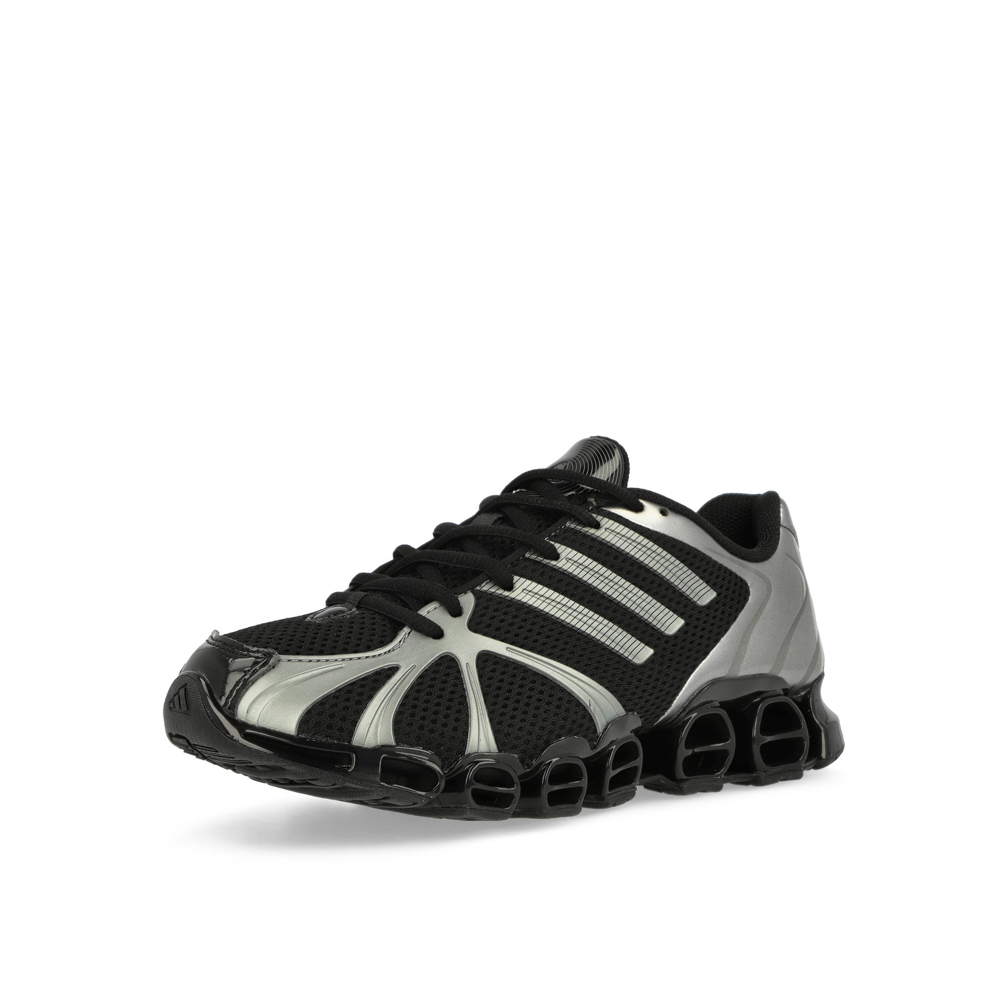 adidas Mega Ghostride W Core Black / Iron Metallic / Core Black Low Top Sneakers Close Up | Overkill