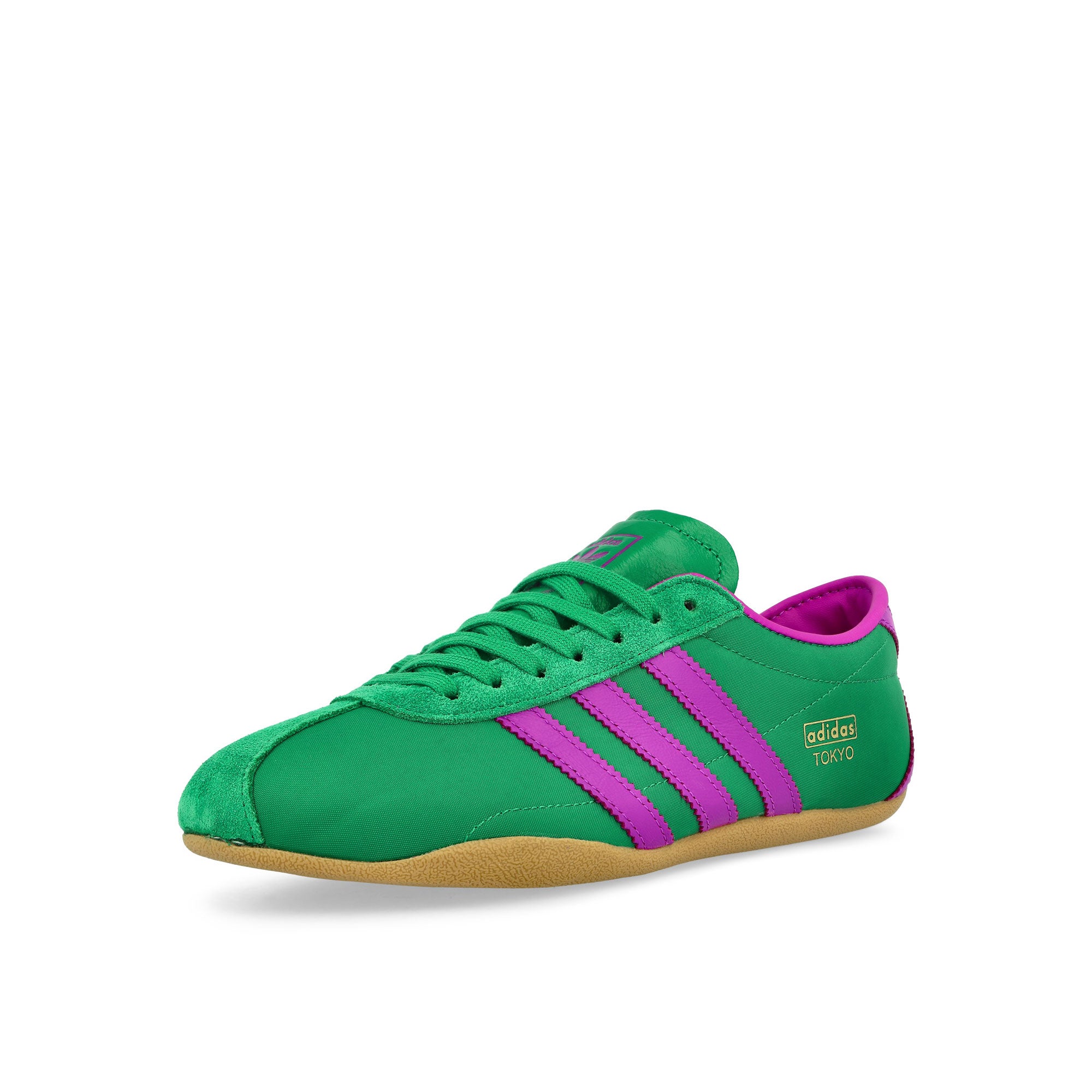 adidas Tokyo W Court Green / Purple Burst / Gum 3 Low Top Sneakers Close Up | Overkill