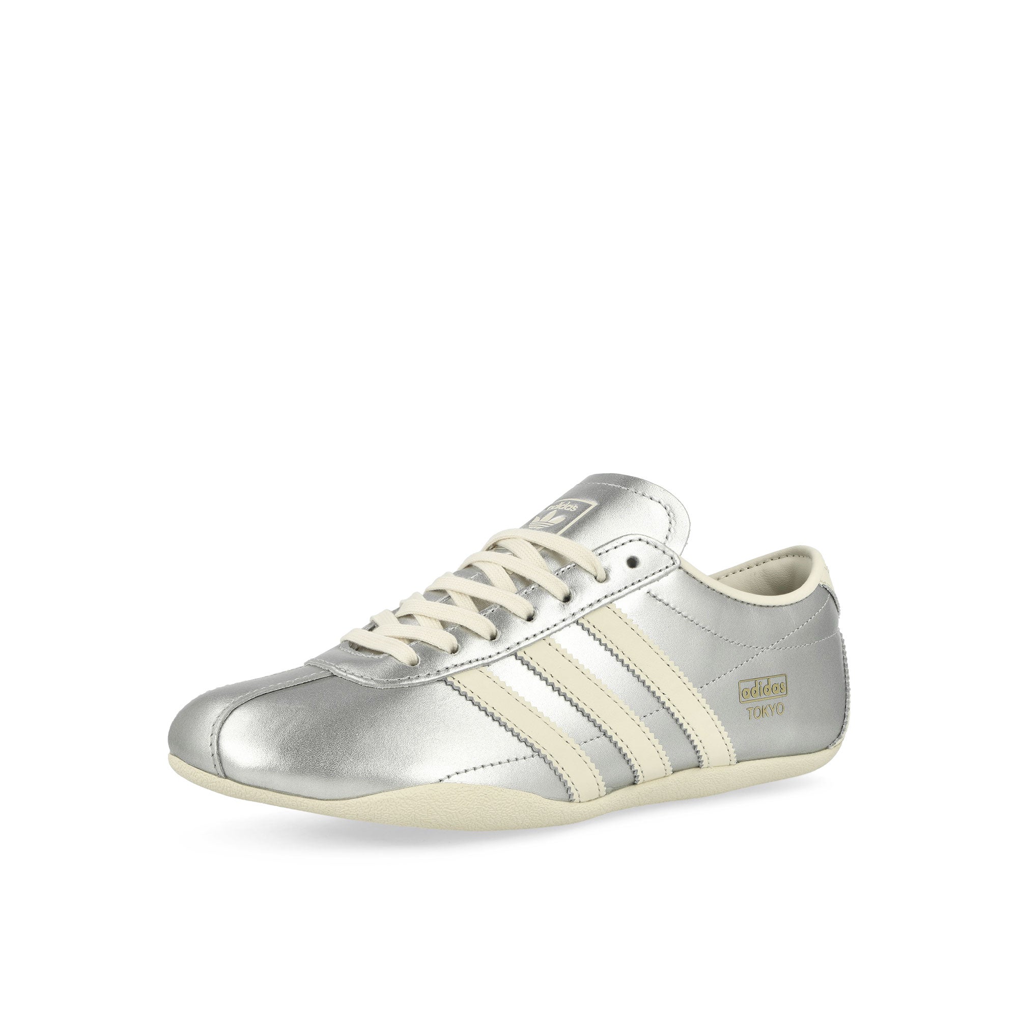 adidas Tokyo W Silver Metallic / Cream White / Gold Metallic Sneaker JQ0593 Close-up | Overkill