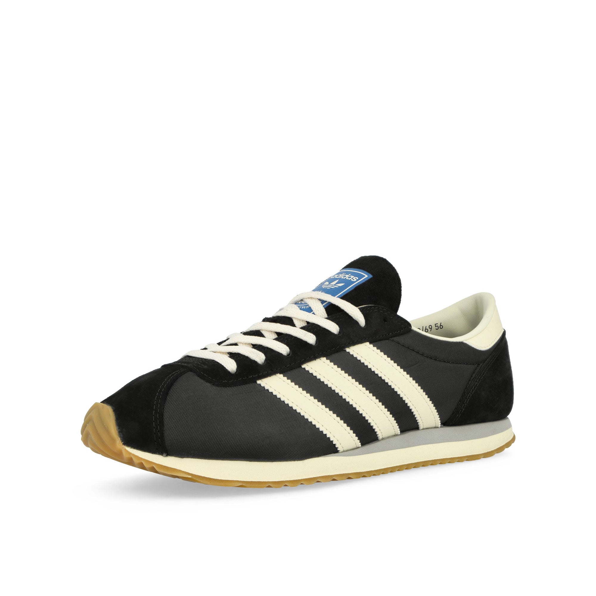 adidas Pampanga SPZL Core Black / Chalk White / Off White Low Top Sneakers Close Up | Overkill