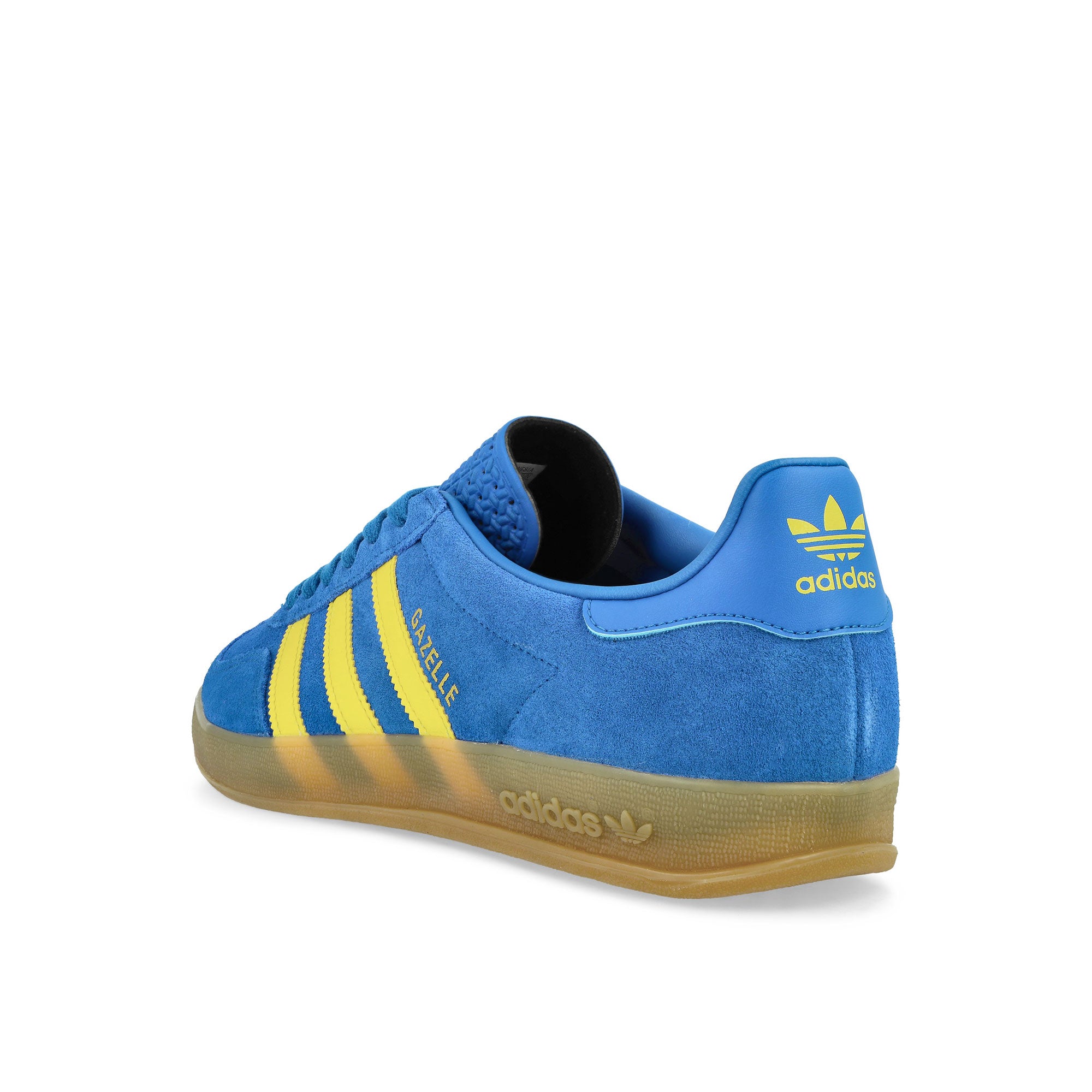 adidas Gazelle Indoor Blue / Pure Sulfur / Gum 3 Low Top Sneakers Material | Overkill