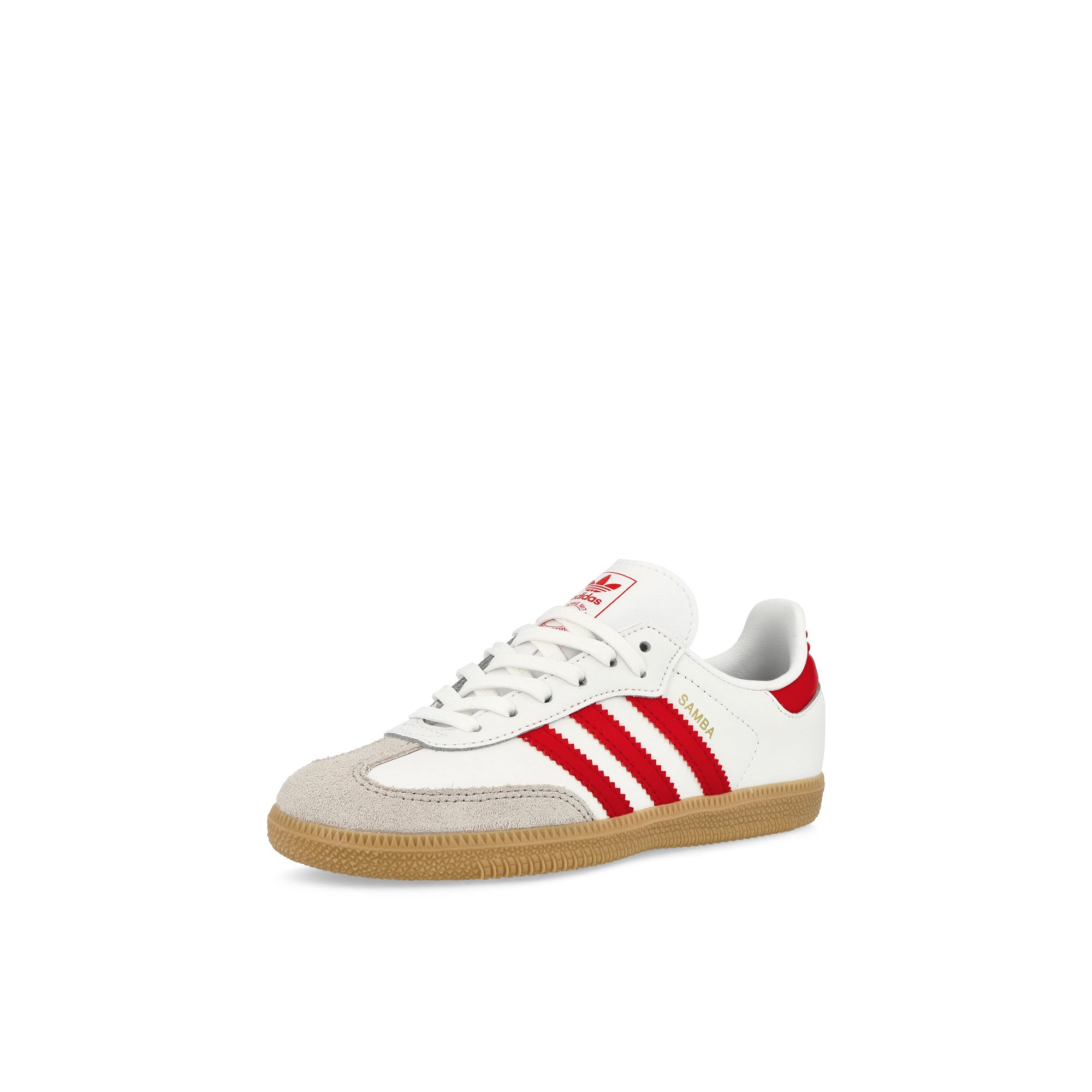 adidas Samba OG C Footwear White / Better Scarlet / Gum 3 Low Top Sneakers Close Up | Overkill