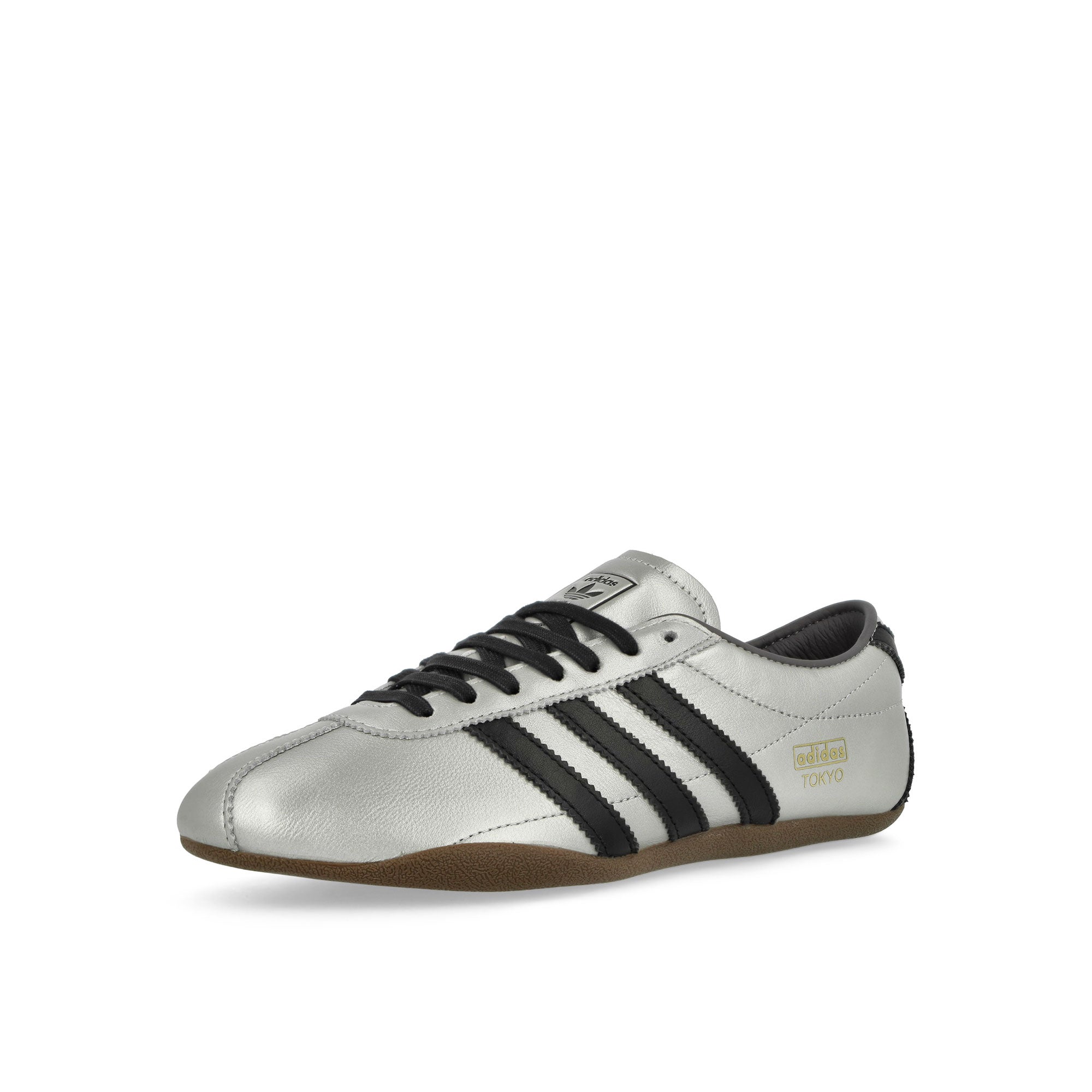 adidas Tokyo Decon W Silver Metallic / Core Black / Gum 5 Low Top Sneakers Close Up | Overkill