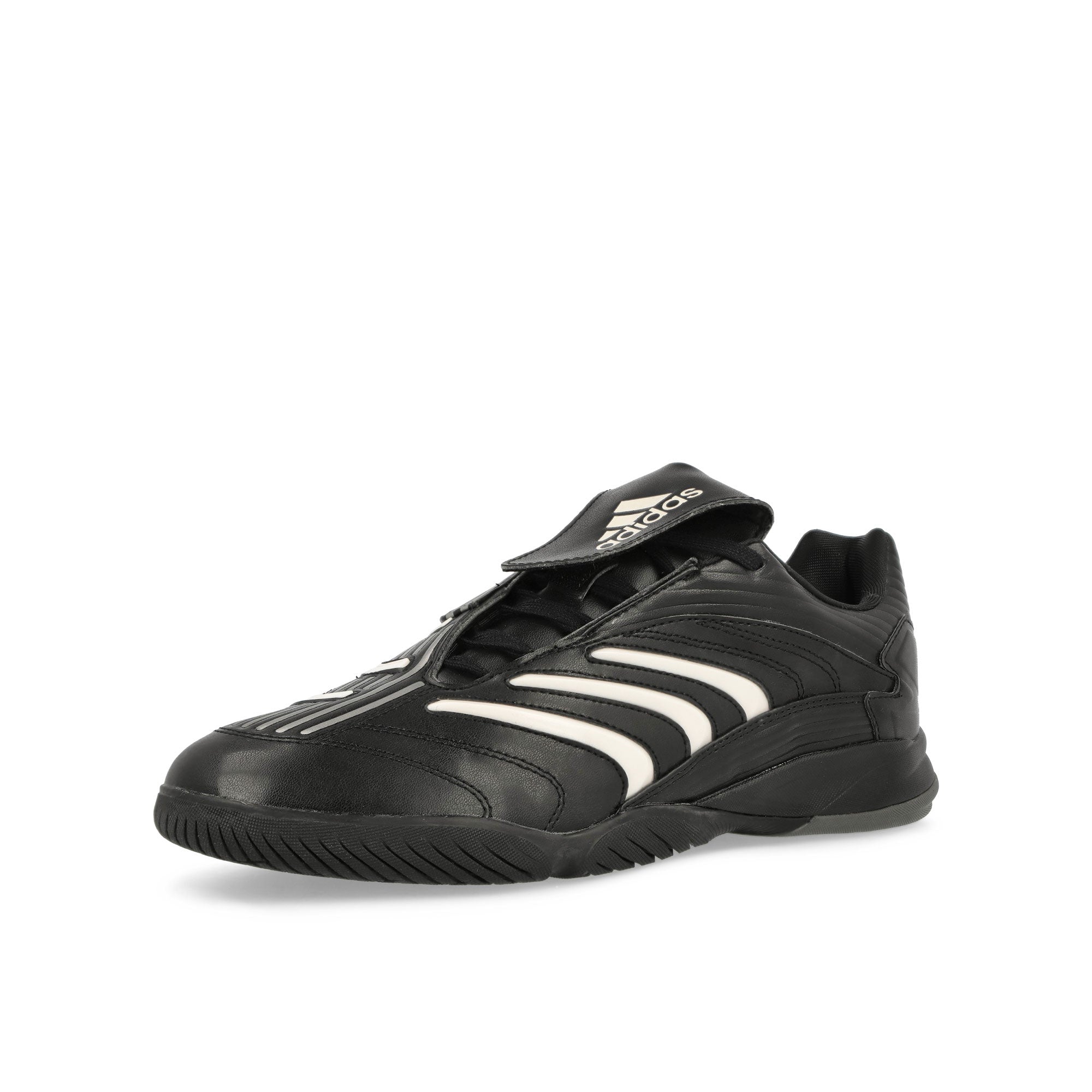 adidas Predator Sala Core Black / Zero Metallic / Lucid Red Low Top Sneakers JQ3916 Close-up | Overkill