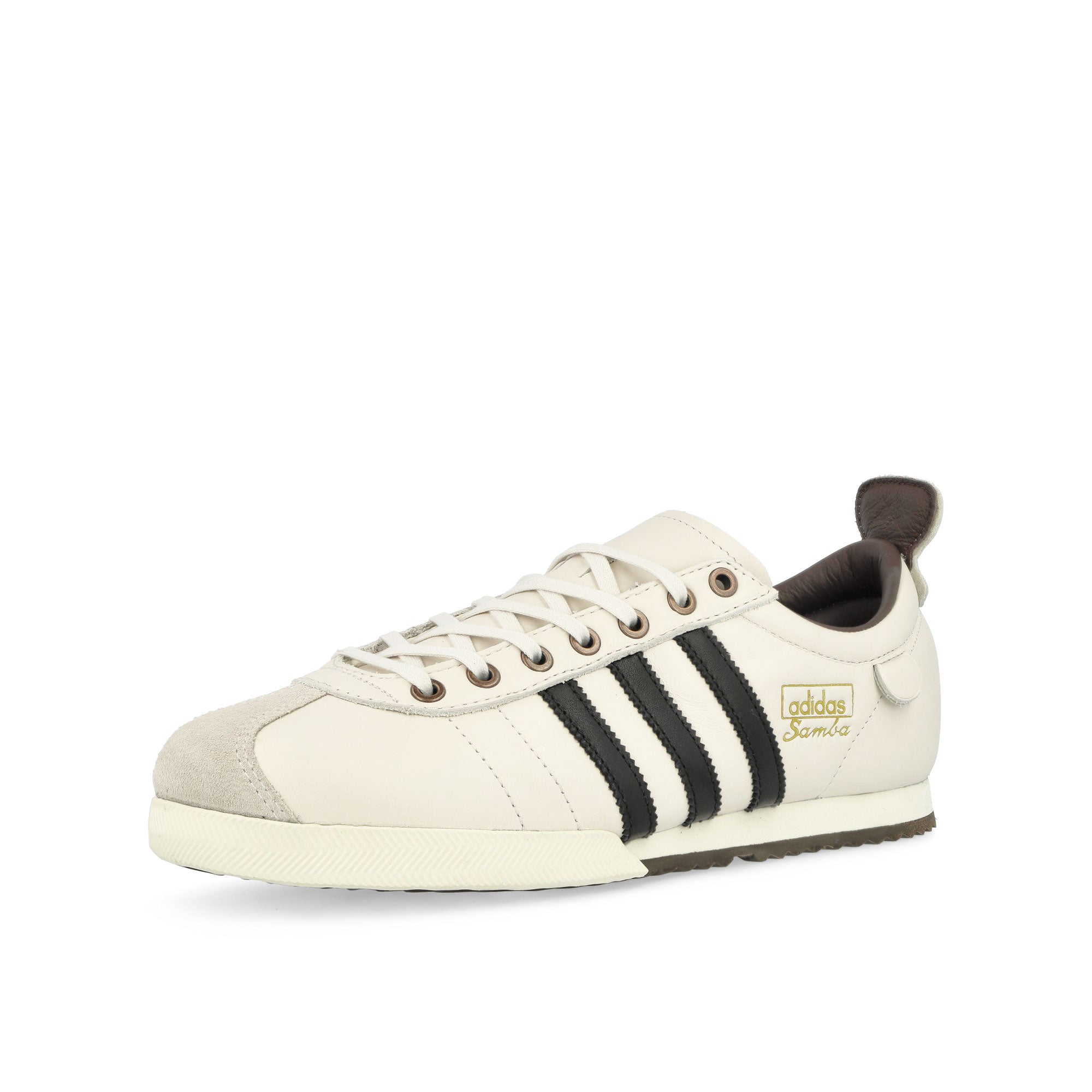 adidas Samba 62 Cloud White / Core Black / Brown Low Top Sneakers Close Up | Overkill