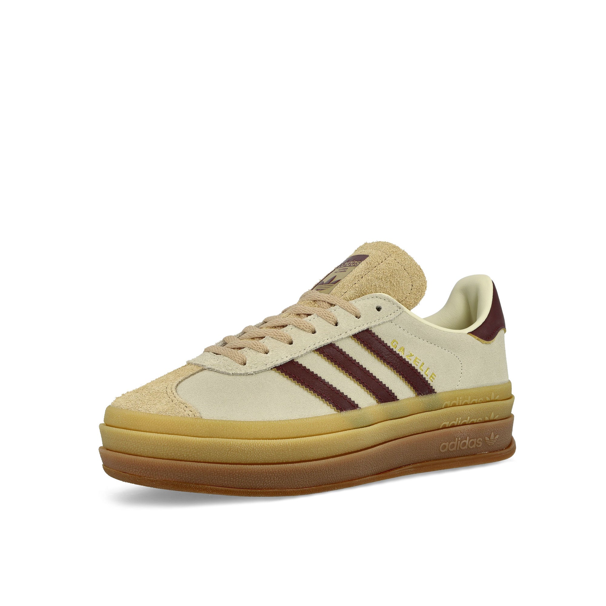 adidas Gazelle Bold W Cream White / Maroon / Magic Beige Low Top Sneakers Close Up | Overkill