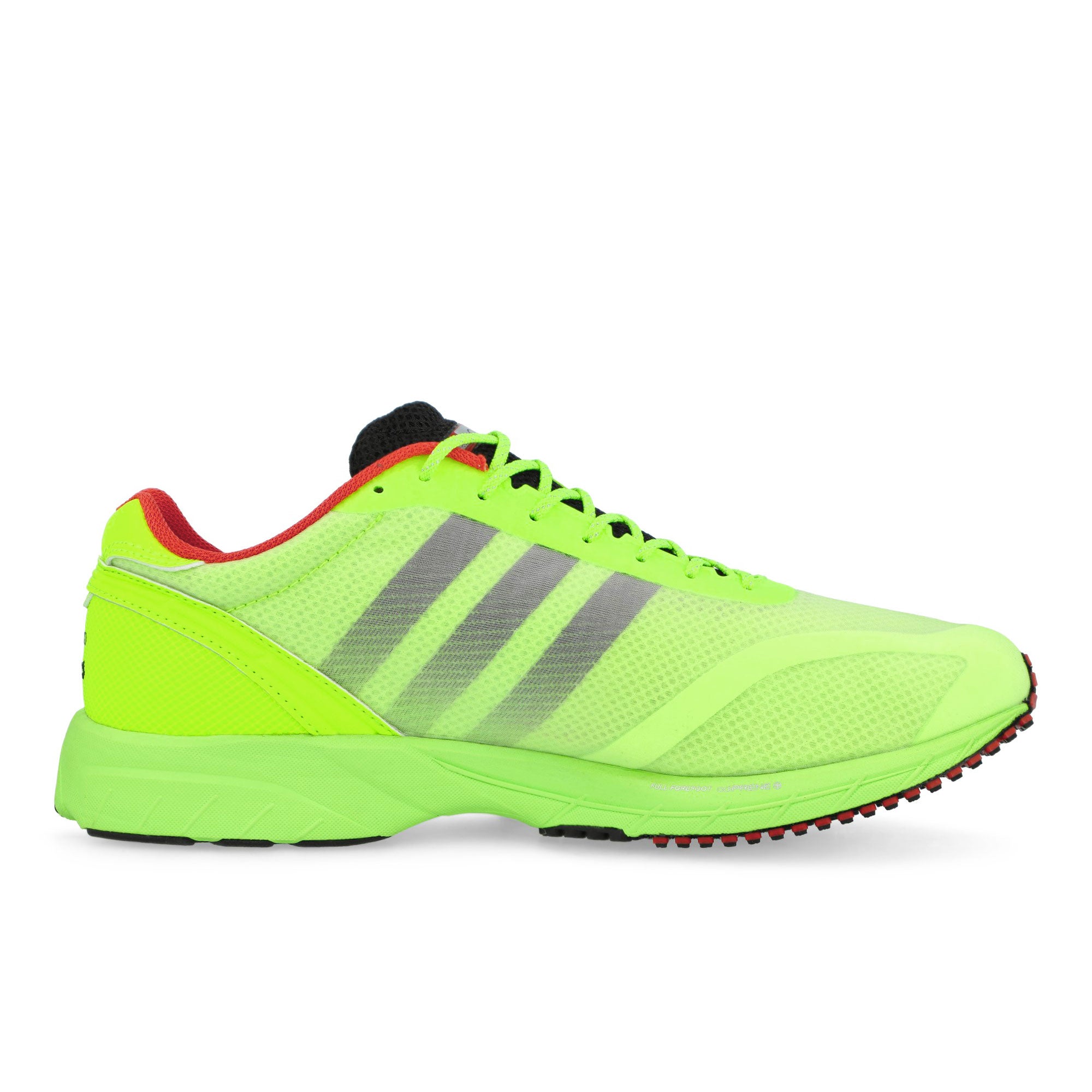 adidas Adizero Adios OG Lucid Lemon / Core Black / Bright Red Low Top Sneakers JQ5783 Silhouette | Overkill