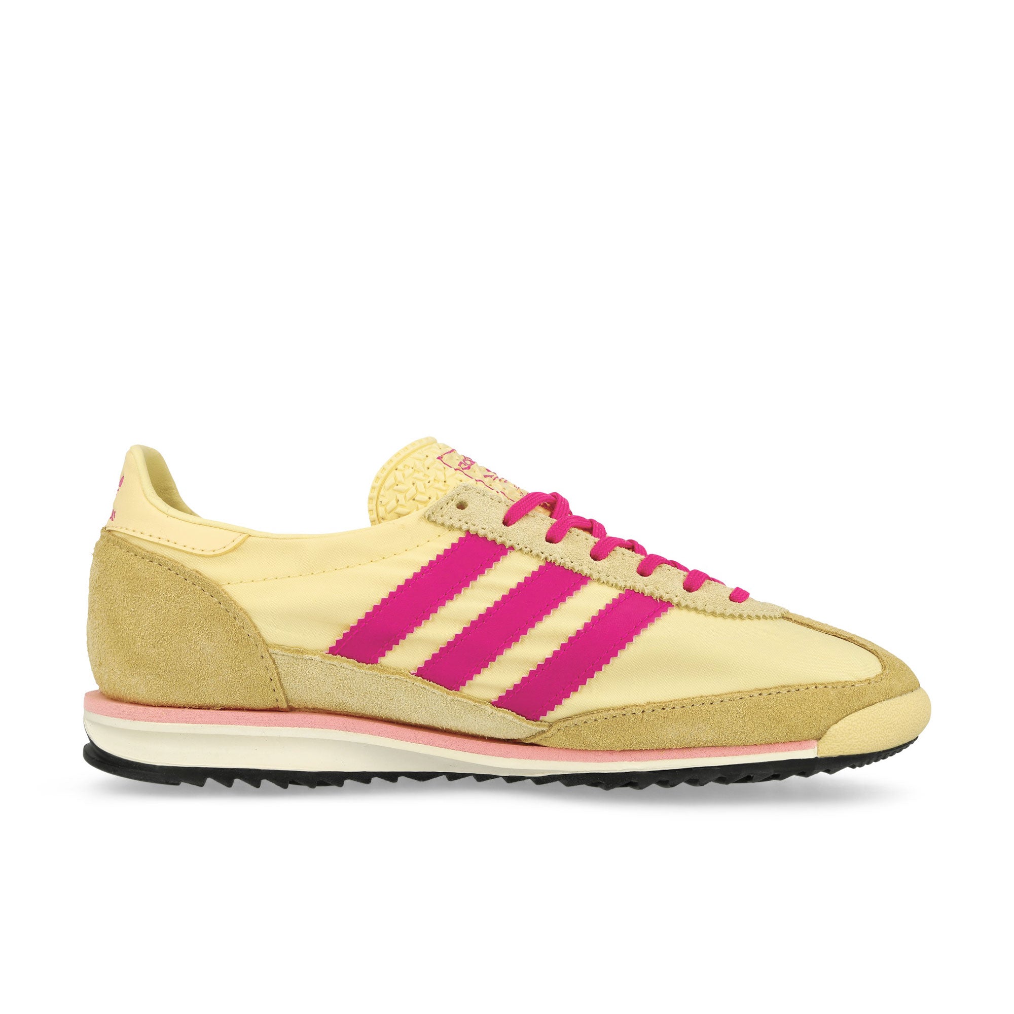 adidas SL 72 OG W Almost Yellow / Core Black / Shock Pink Low Top Sneakers Silhouette | Overkill