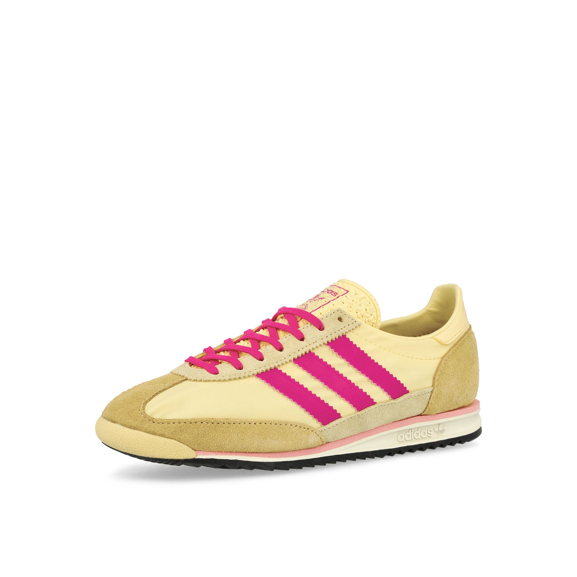 adidas SL 72 OG W Almost Yellow / Core Black / Shock Pink Low Top Sneakers Close Up | Overkill