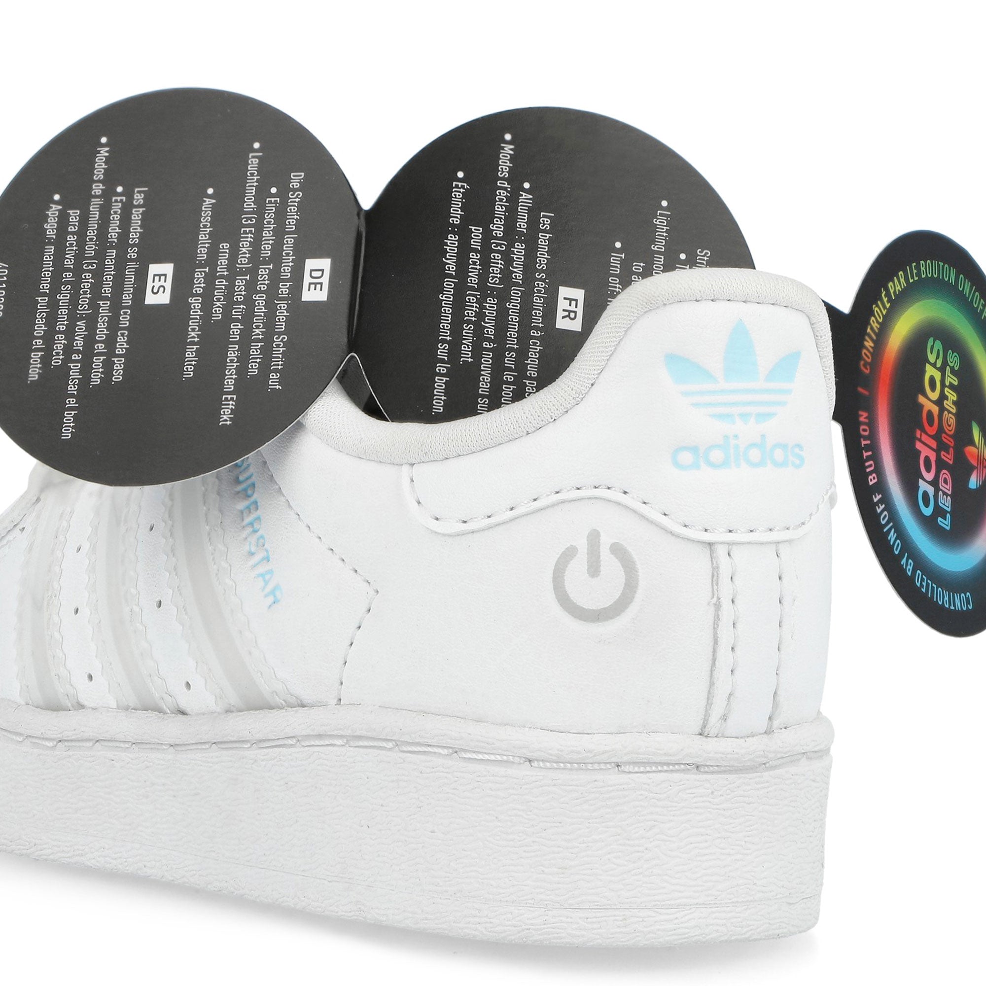 adidas Superstar Led Lights CF EL I Footwear White / Footwear White / Footwear White Low Top Sneakers JQ6418 Detail View 3 | Overkill