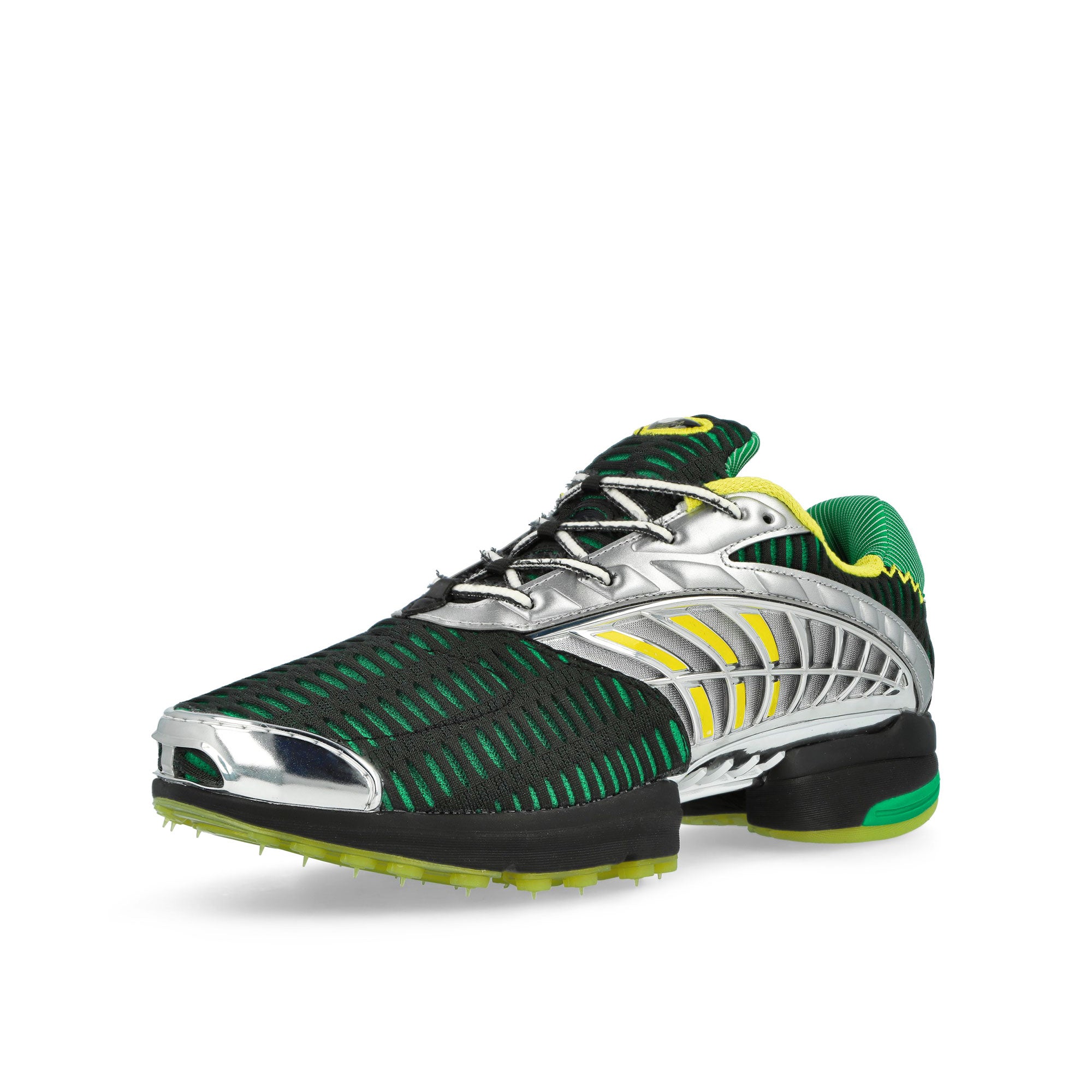 Brain Dead x adidas Climacool 2 Core Black / Impact Yellow / Silver Metallic Sneaker JQ6793 Close-up | Overkill