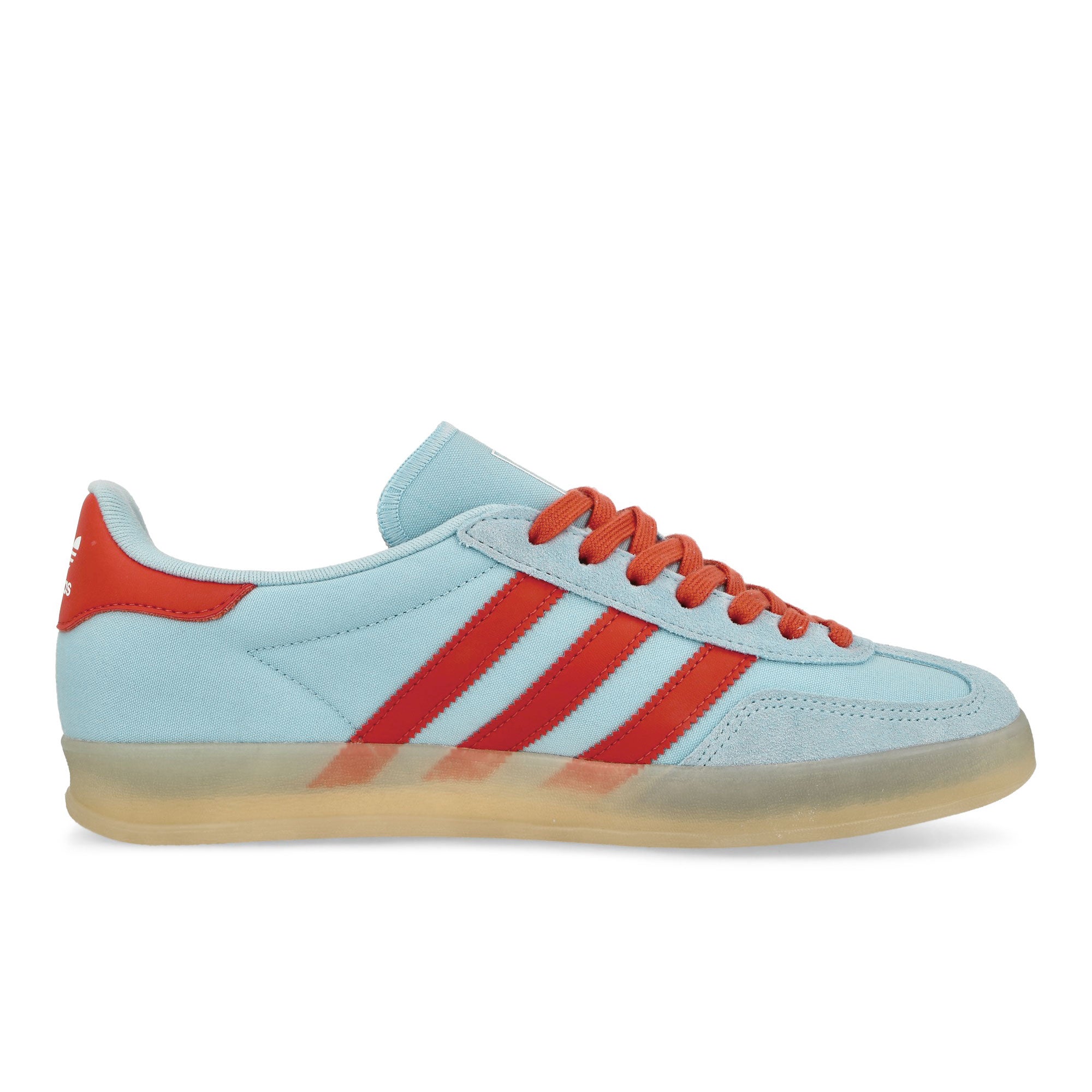 adidas Gazelle Indoor Clear Sky / Crew Red / Magic Beige Low Top Sneaker JQ8388 Silhouette | Overkill