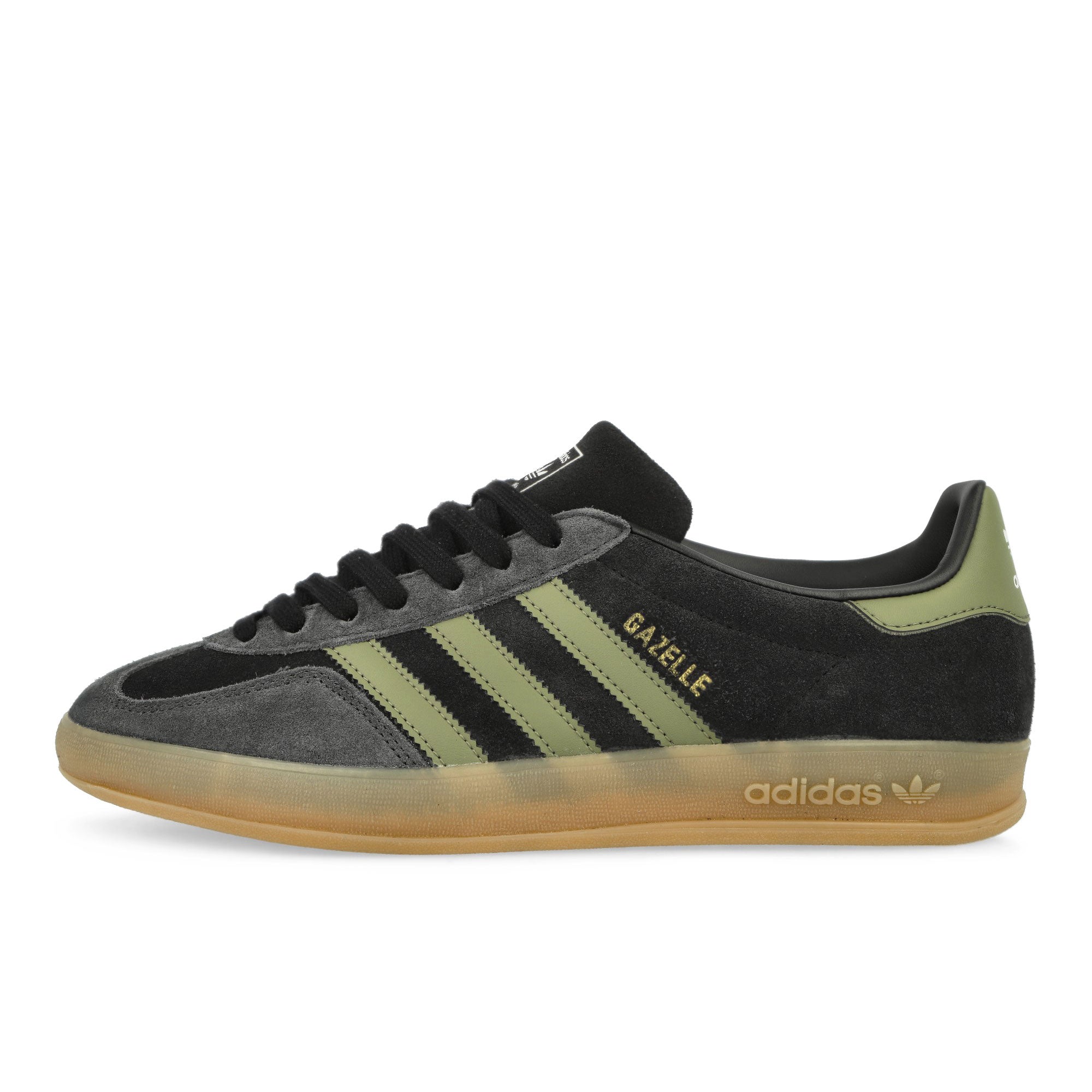 adidas Gazelle Indoor Core Black / Focus Olive / Carbon Low Top Sneakers JQ8399 | Overkill