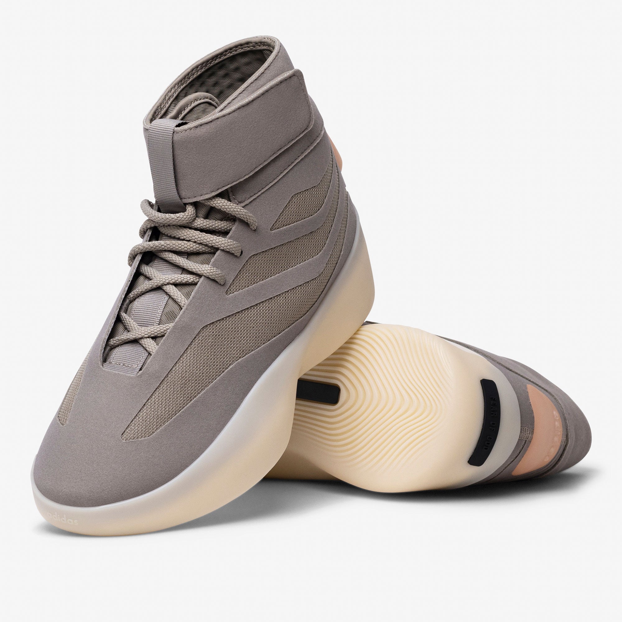 adidas II Basketball High Top Putty Beige / Putty Beige / Putty Beige High Top Sneakers Close Up | Overkill