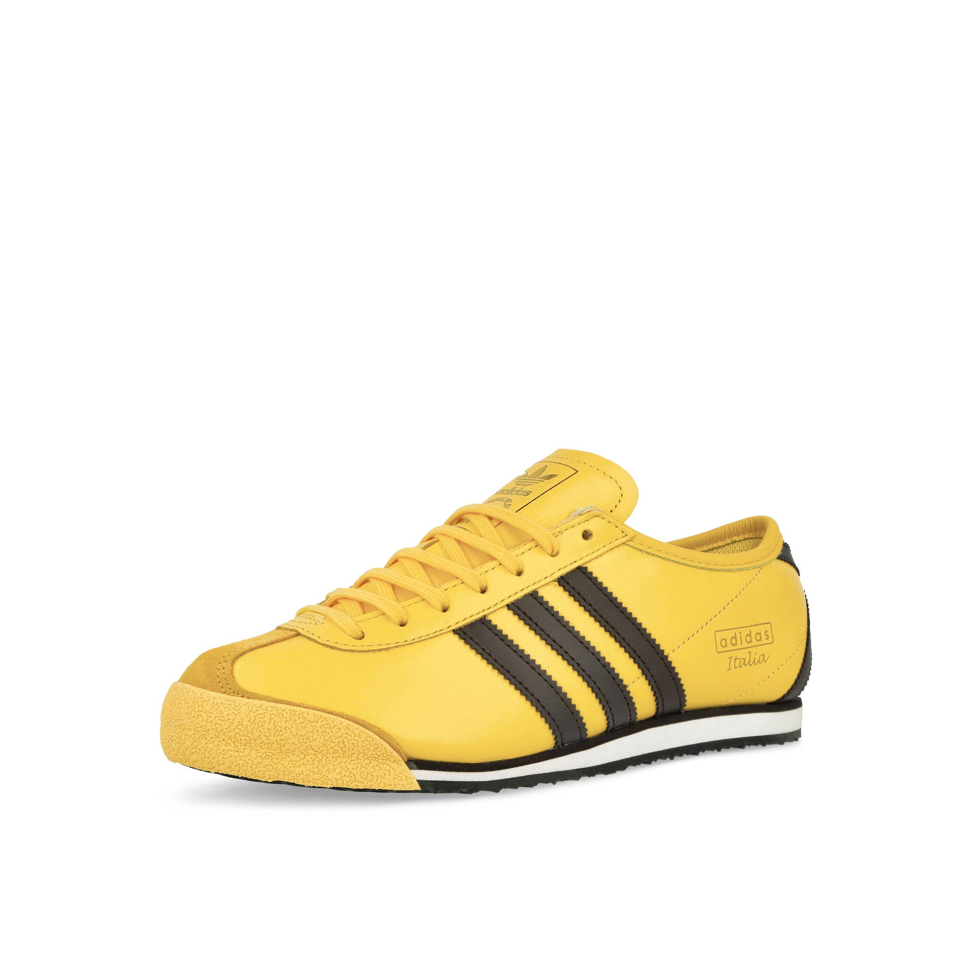adidas Italia 70s W Spring Yellow / Dark Brown / Core Black Low Top Sneakers Close Up | Overkill