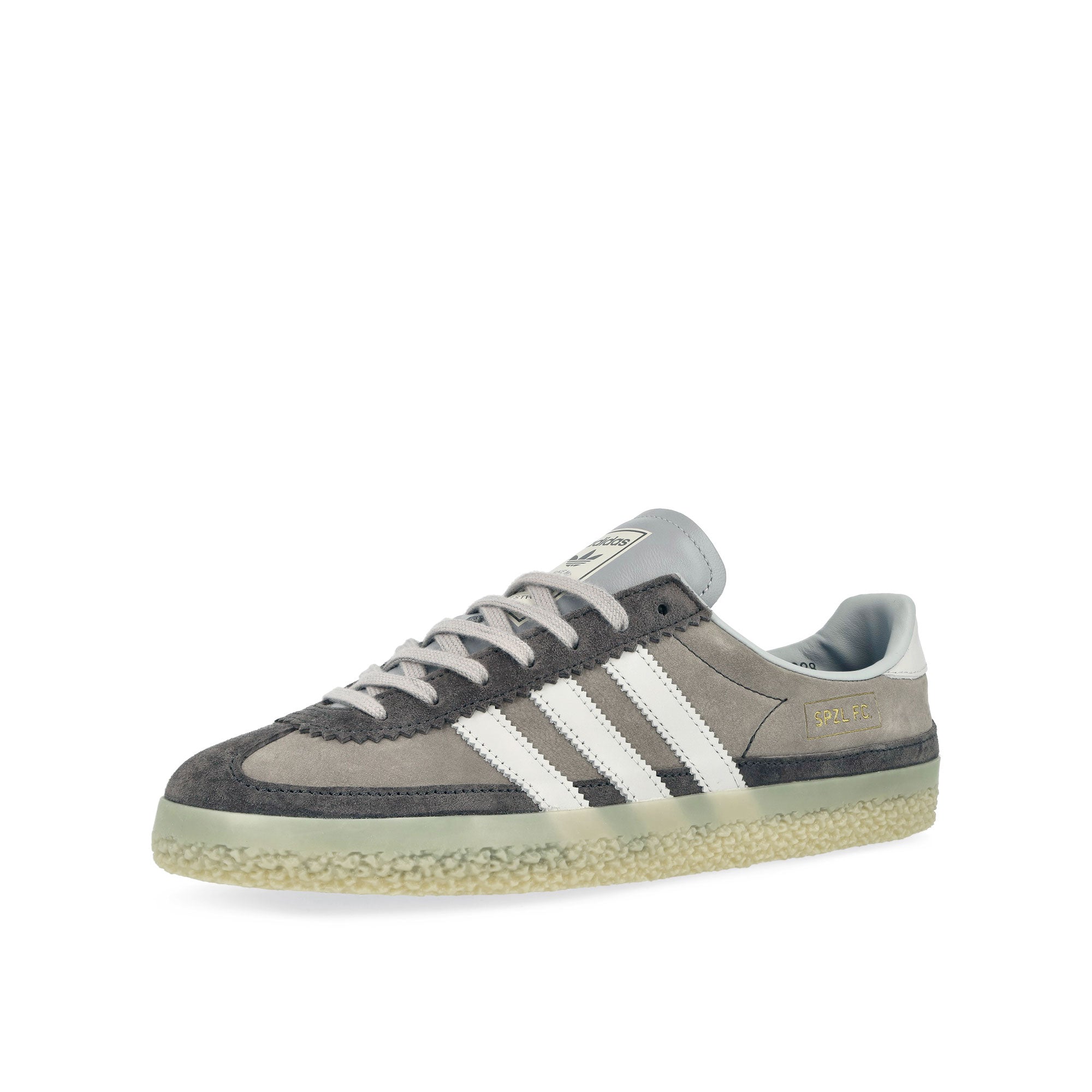 adidas Roelee SPZL F.C. Light Grey / Grey Six / Light Solid Grey Low Top Sneakers JQ9119 Close-up | Overkill