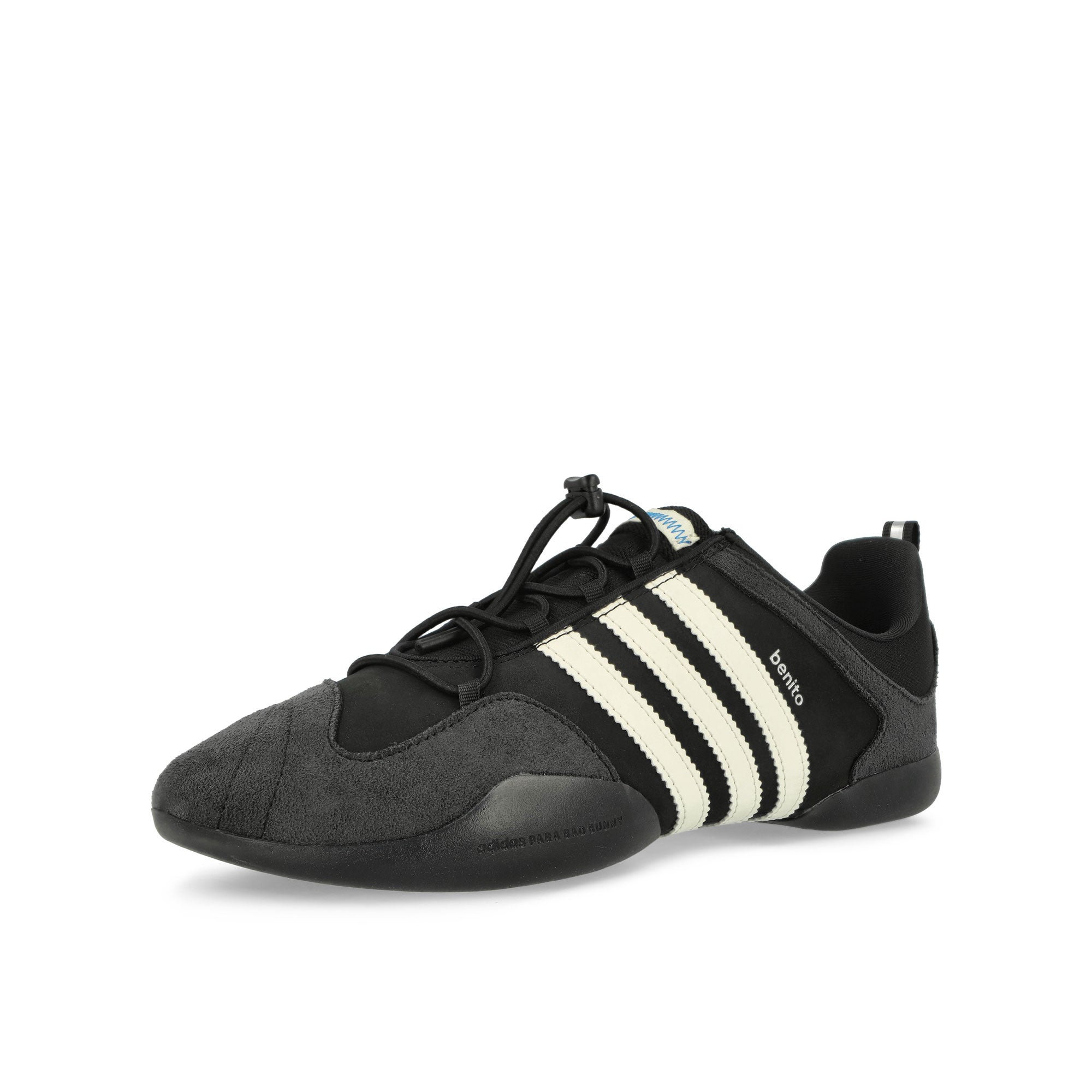 adidas Ballerina Core Black / Chalk White / Carbon Low Top Sneakers Close Up | Overkill