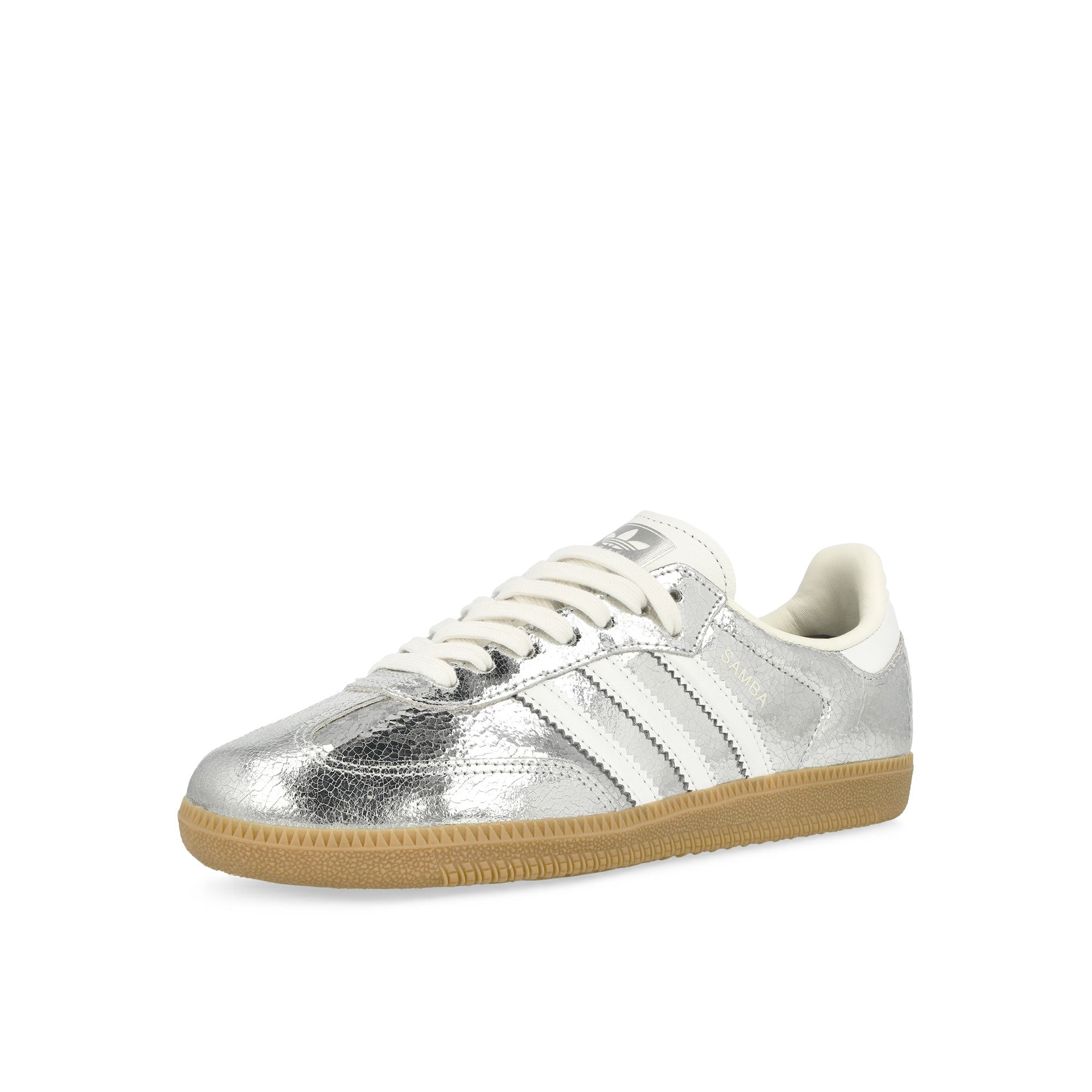 adidas Samba OG W Silver Metallic / Footwear White / Core White Low Top Sneakers Close Up | Overkill