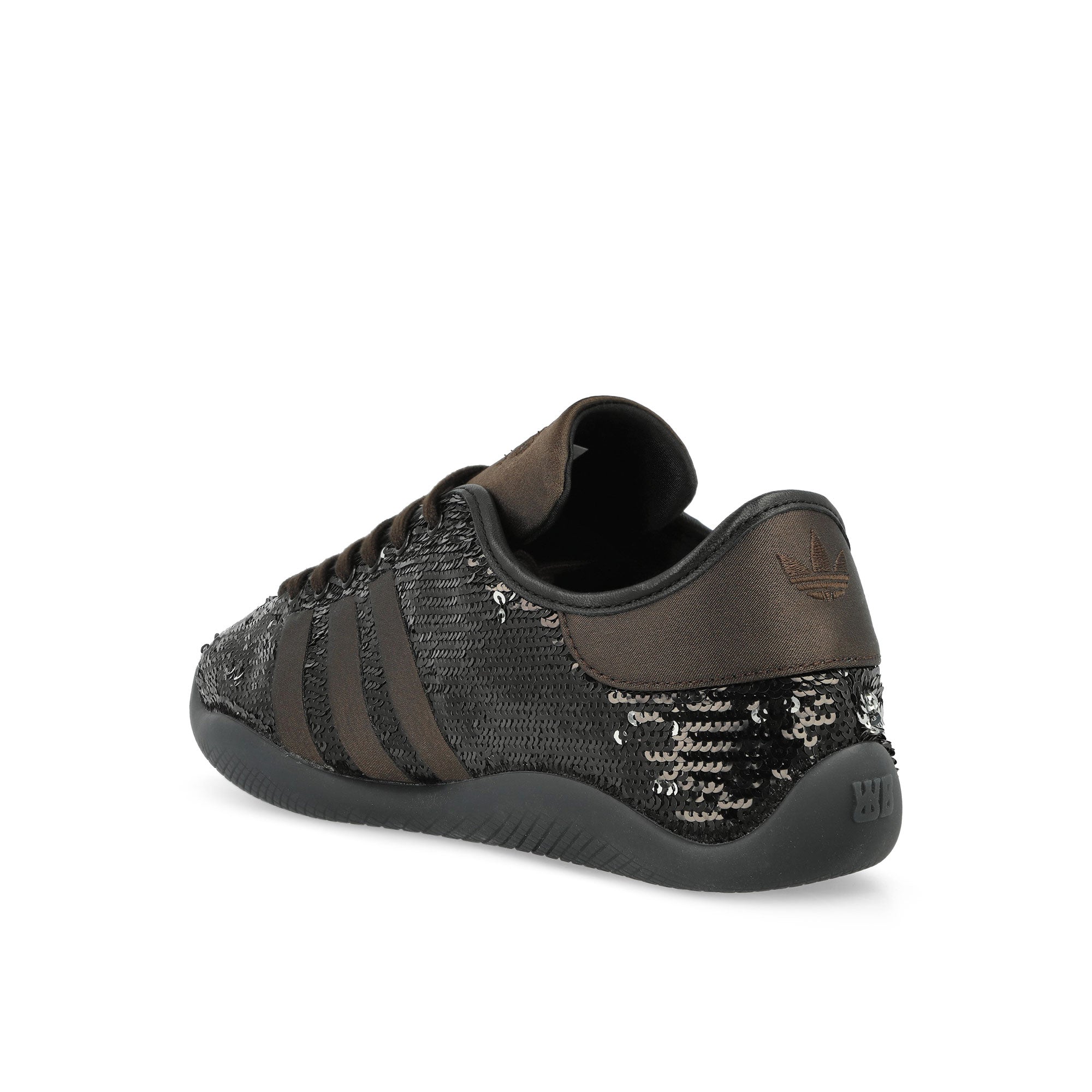 adidas Karintha Sequin Core Black / Silver Metallic / Dark Brown Low Top Sneakers Material | Overkill