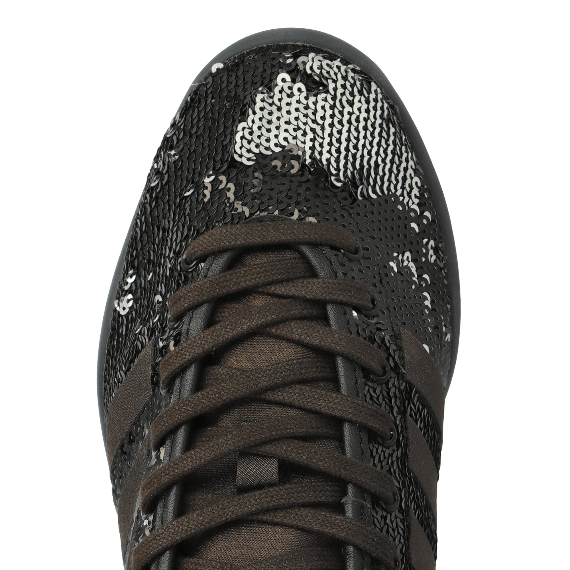 adidas Karintha Sequin Core Black / Silver Metallic / Dark Brown Low Top Sneakers Detailfoto | Overkill
