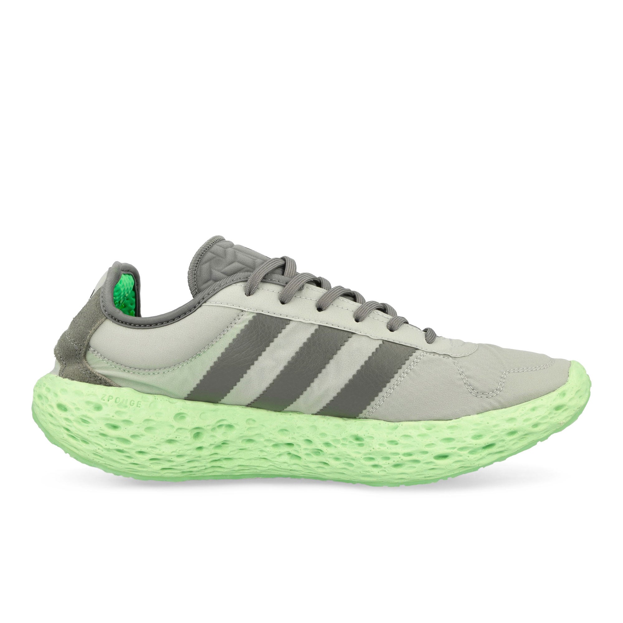 adidas Zponge Matte Silver / Grey Three / Semi Green Spark Low Top Sneakers JR0831 Silhouette | Overkill