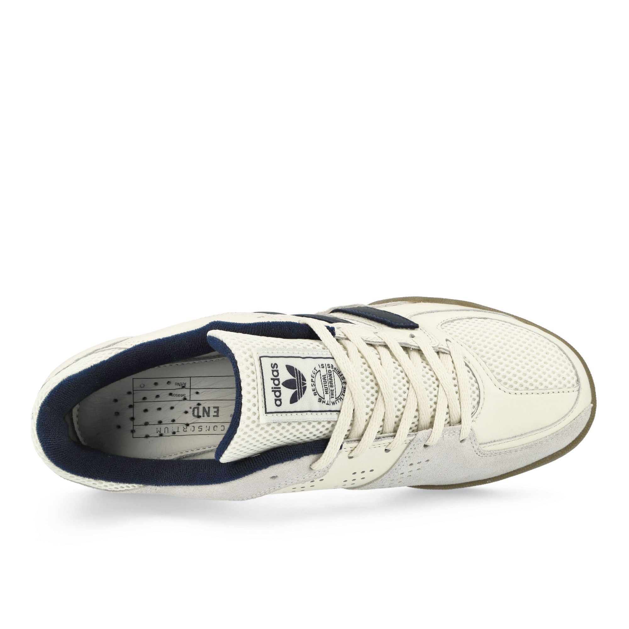 adidas Consortium Fechten Indoor Off White / Collegiate Navy / Crystal White Low Top Sneakers JR4606 Detailfoto | Overkill