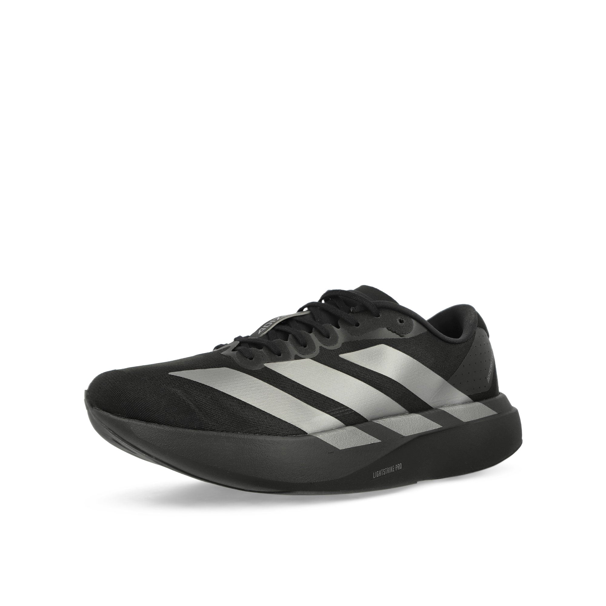 adidas adizero Evo SL M Core Black / Iron Metallic / Grey Four Low Top Sneakers Close Up | Overkill