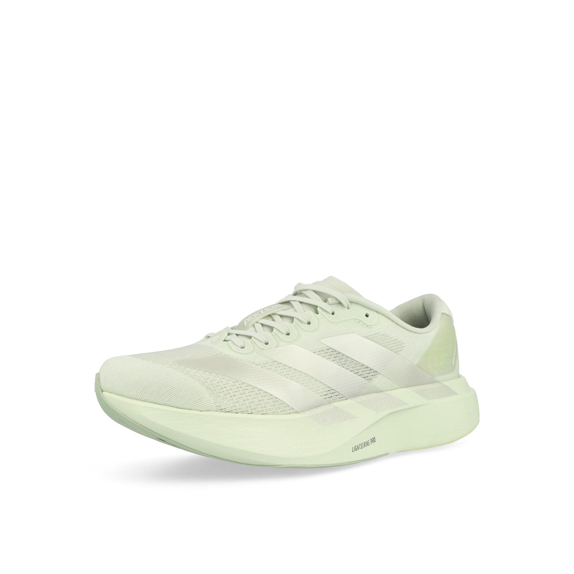 adidas adizero Evo SL W Crystal Jade / Zero Metallic / Linen Green Low Top Sneakers Close Up | Overkill