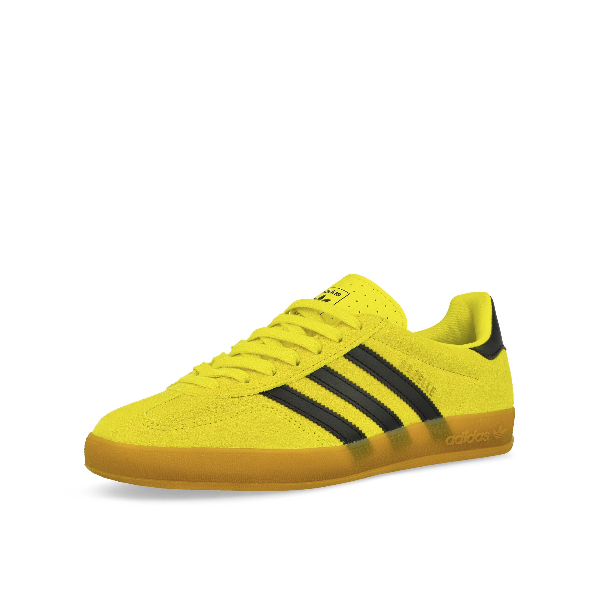adidas Gazelle Indoor Shock Yellow / Core Black / Gold Metallic Low Top Sneakers Close Up | Overkill
