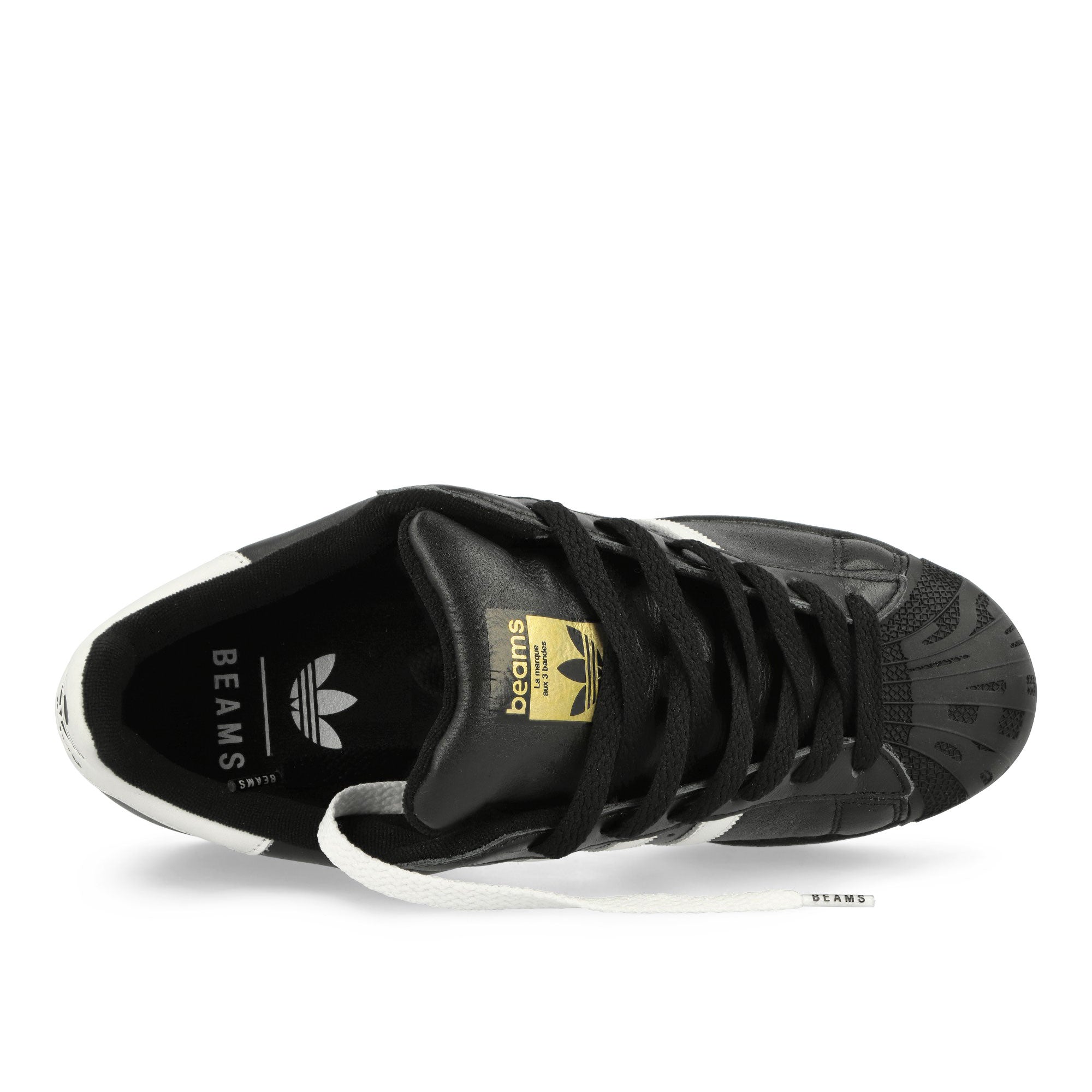 Beams x adidas Superstar Core Black / Footwear White / Gold Metallic Low Top Sneaker JR6484 Detailfoto | Overkill