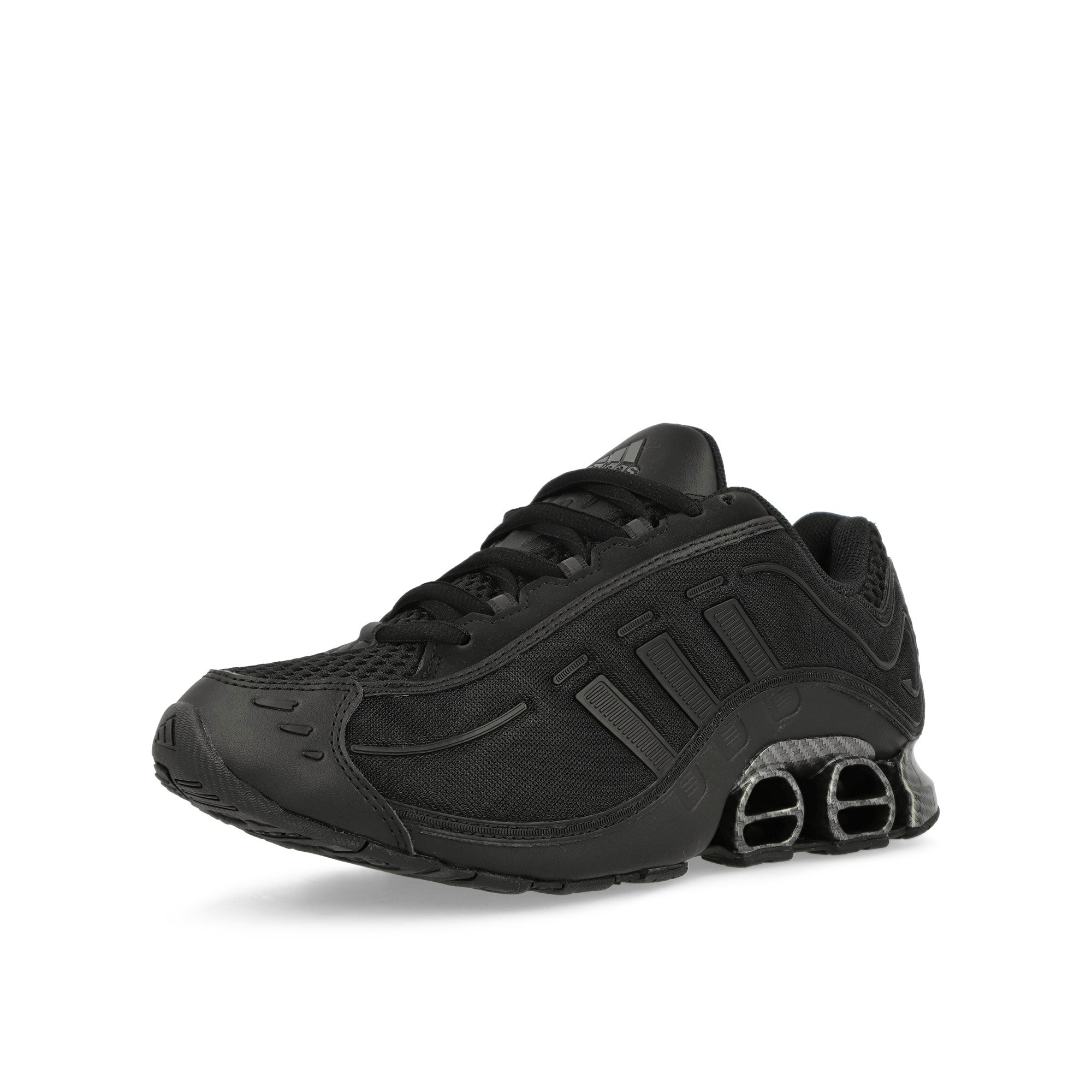 adidas Megaride O1 Core Black / Core Black / Iron Metallic Low Top Sneakers JR6937 Close-up | Overkill
