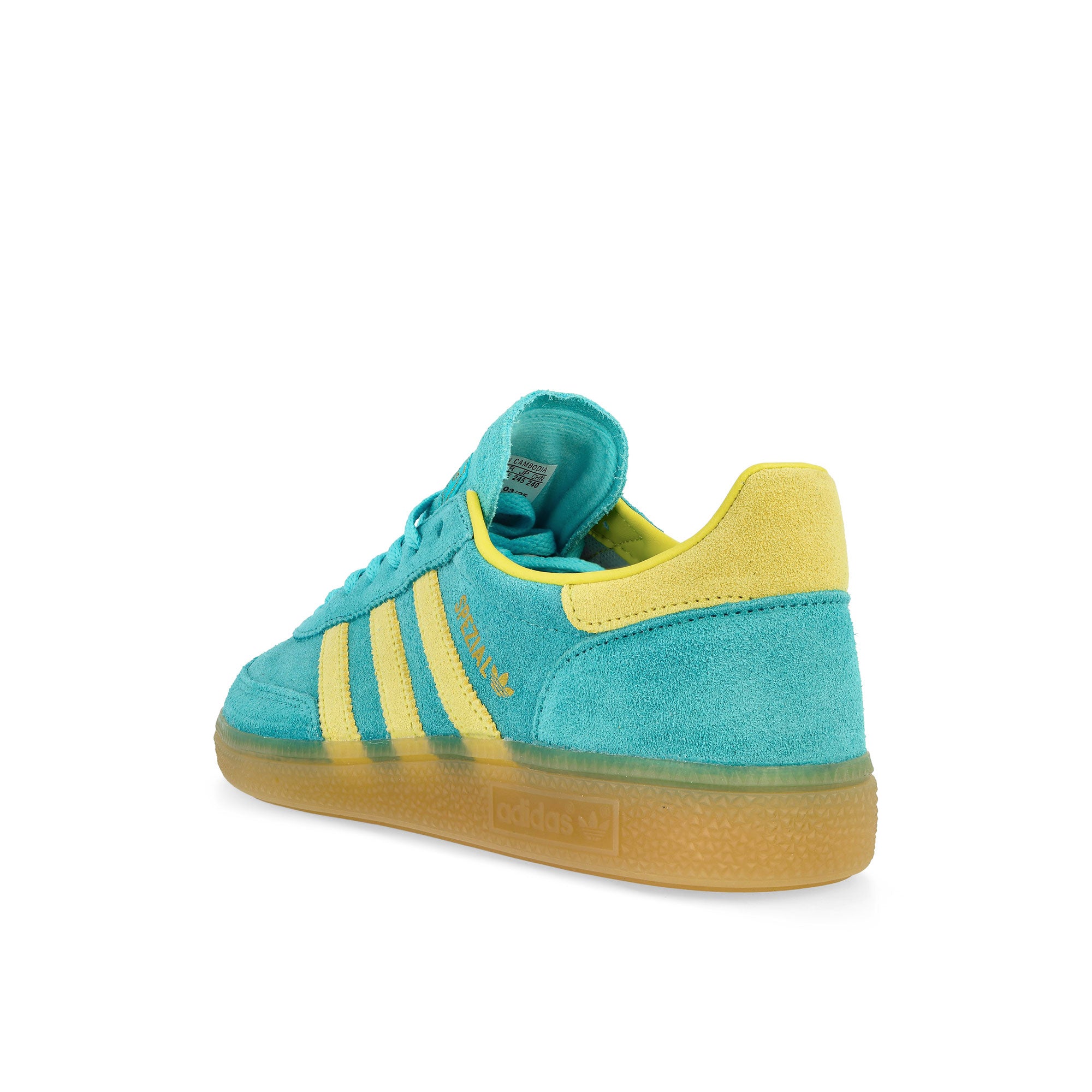 adidas Handball Spezial W Blue Glow / Bright Yellow / Gold Metallic Low Top Sneakers Material | Overkill