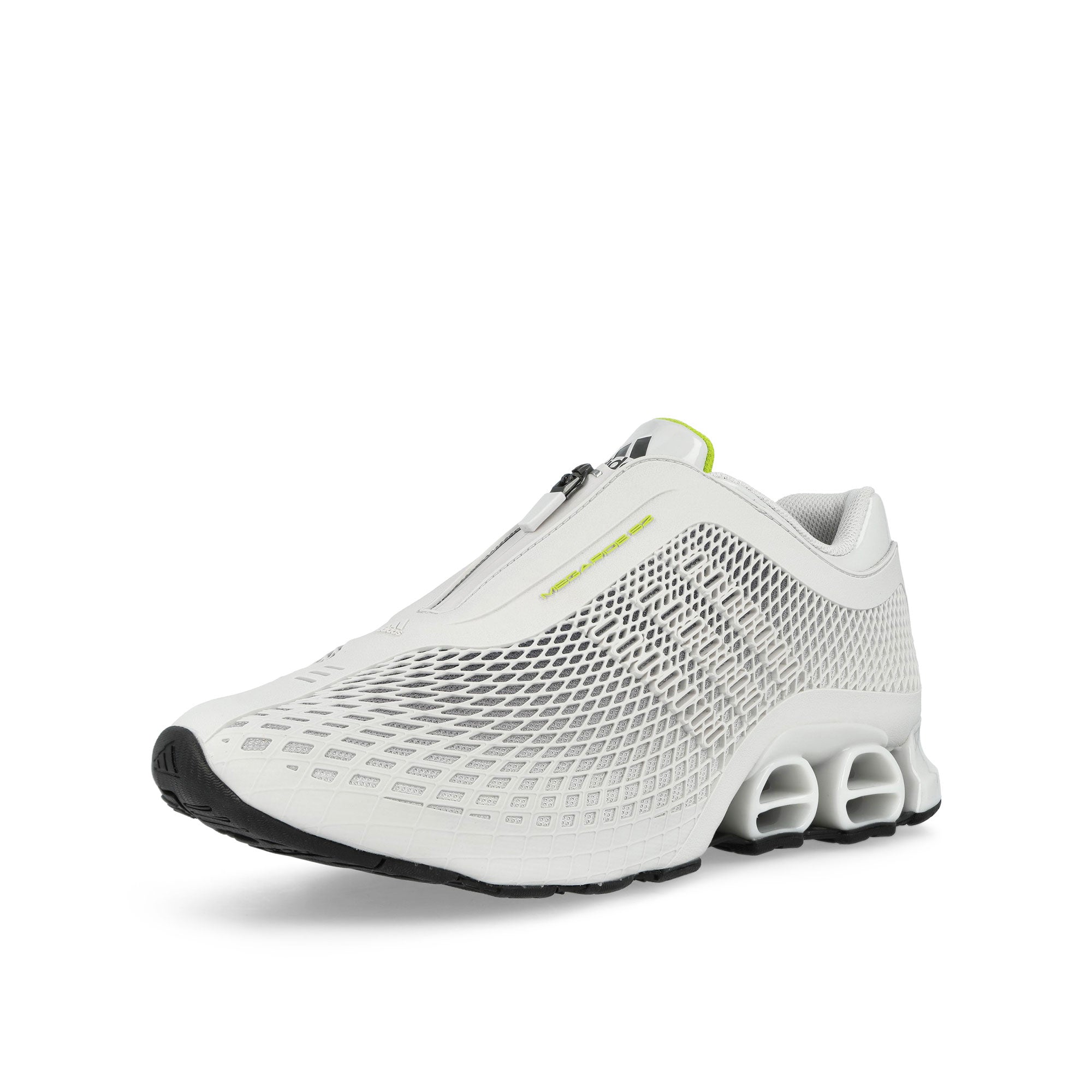 adidas Megaride S2 Crystal White / Crystal White / Semi Solar Yellow Low Top Sneakers JR7537 Close-up | Overkill