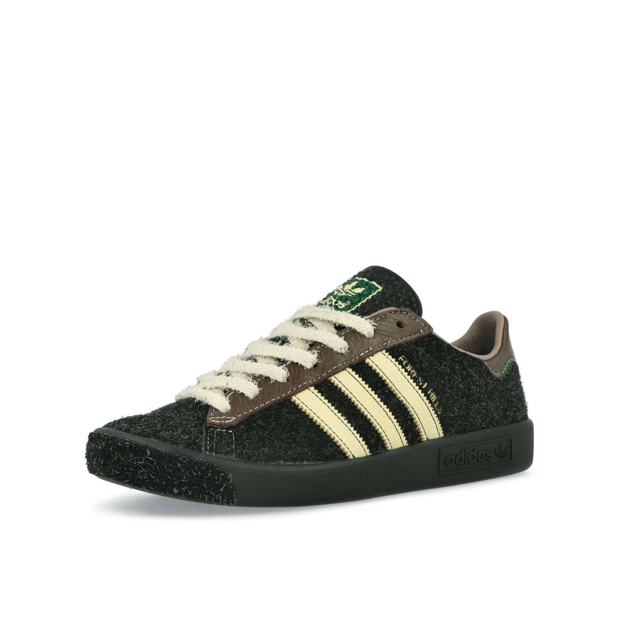 adidas Forest Hills Core Black / Pantone / Branch Low Top Sneakers Close Up | Overkill