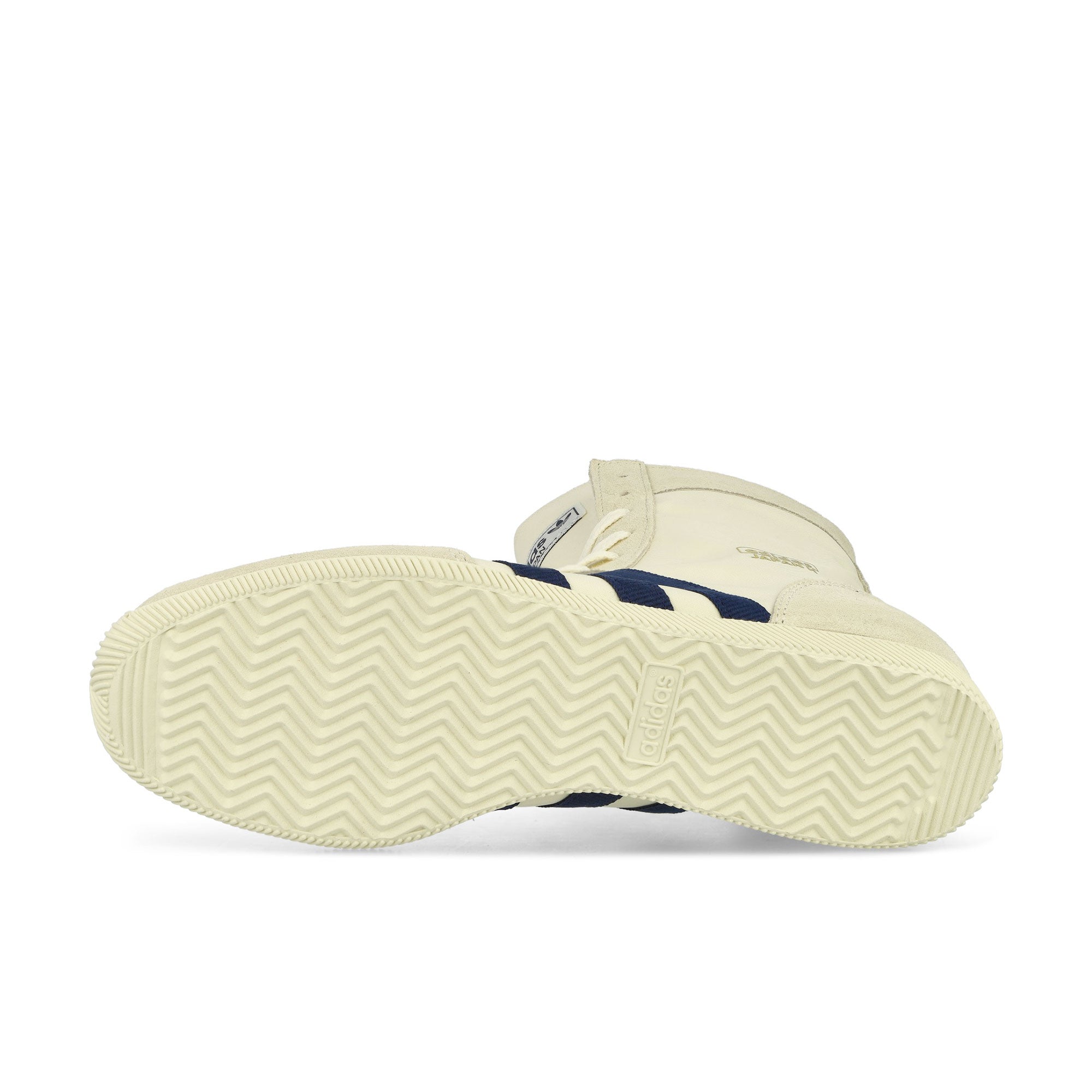 adidas Japan H W Cream White / Dark Blue / Gold Metallic High Top Sneakers Detail View 1 | Overkill